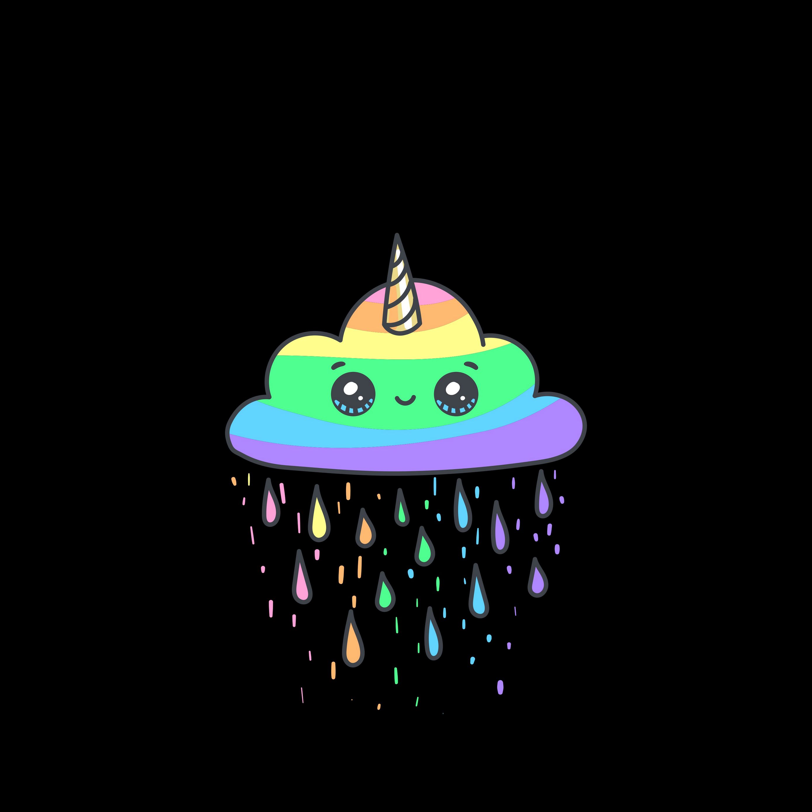 Download wallpaper 2780x2780 cloud, unicorn, rainbow, cute, colorful, rain ipad air, ipad air 2, ipad 3, ipad 4, ipad mini 2, ipad mini 3, ipad mini 4, ipad pro 9.7 for parallax HD background