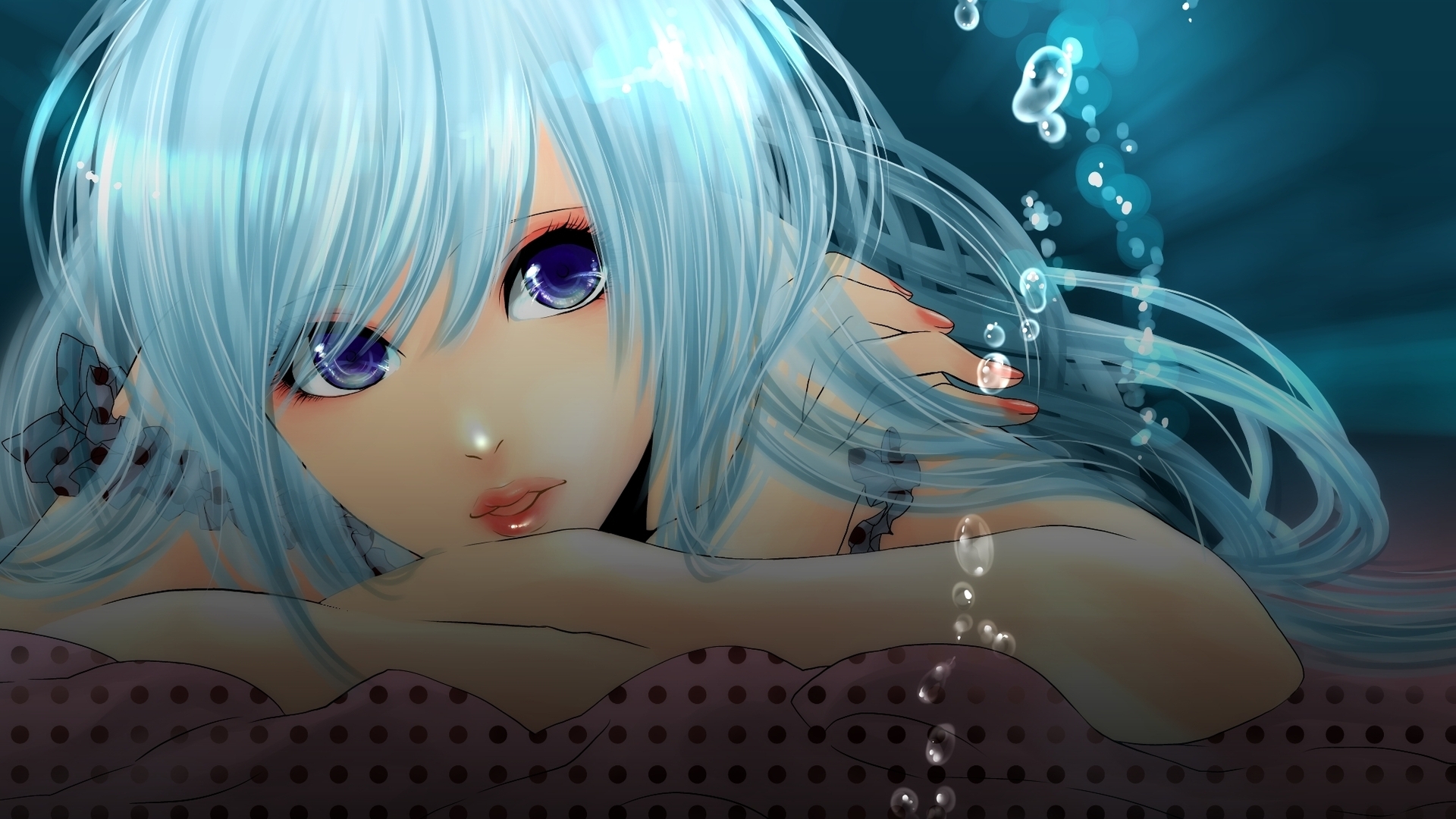 Blue Hair Anime Girl 10993 HD wallpaper