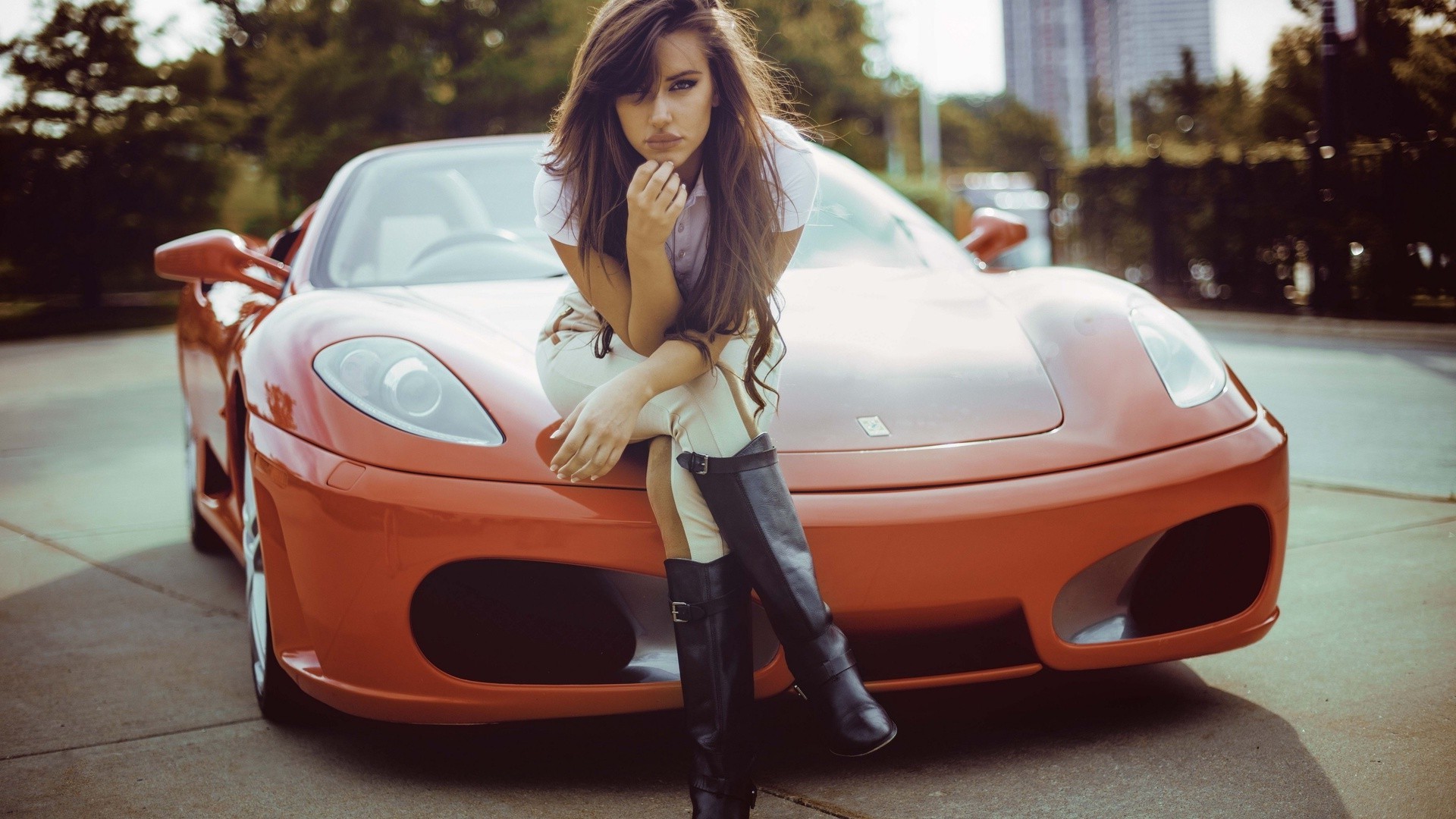 women, Car, Ferrari, Women With Cars, Ferrari F430 Wallpaper HD / Desktop and Mobile Background