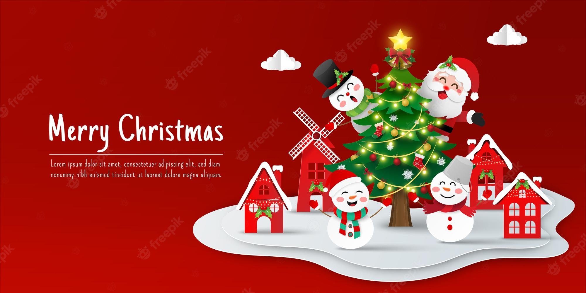 Merry christmas banner Image. Free Vectors, & PSD