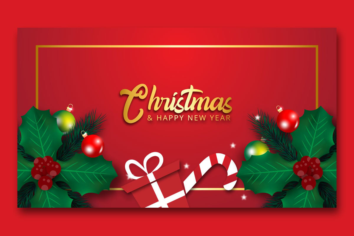 Red Merry Christmas Background Design Graphic by Lsvect · Creative Fabrica