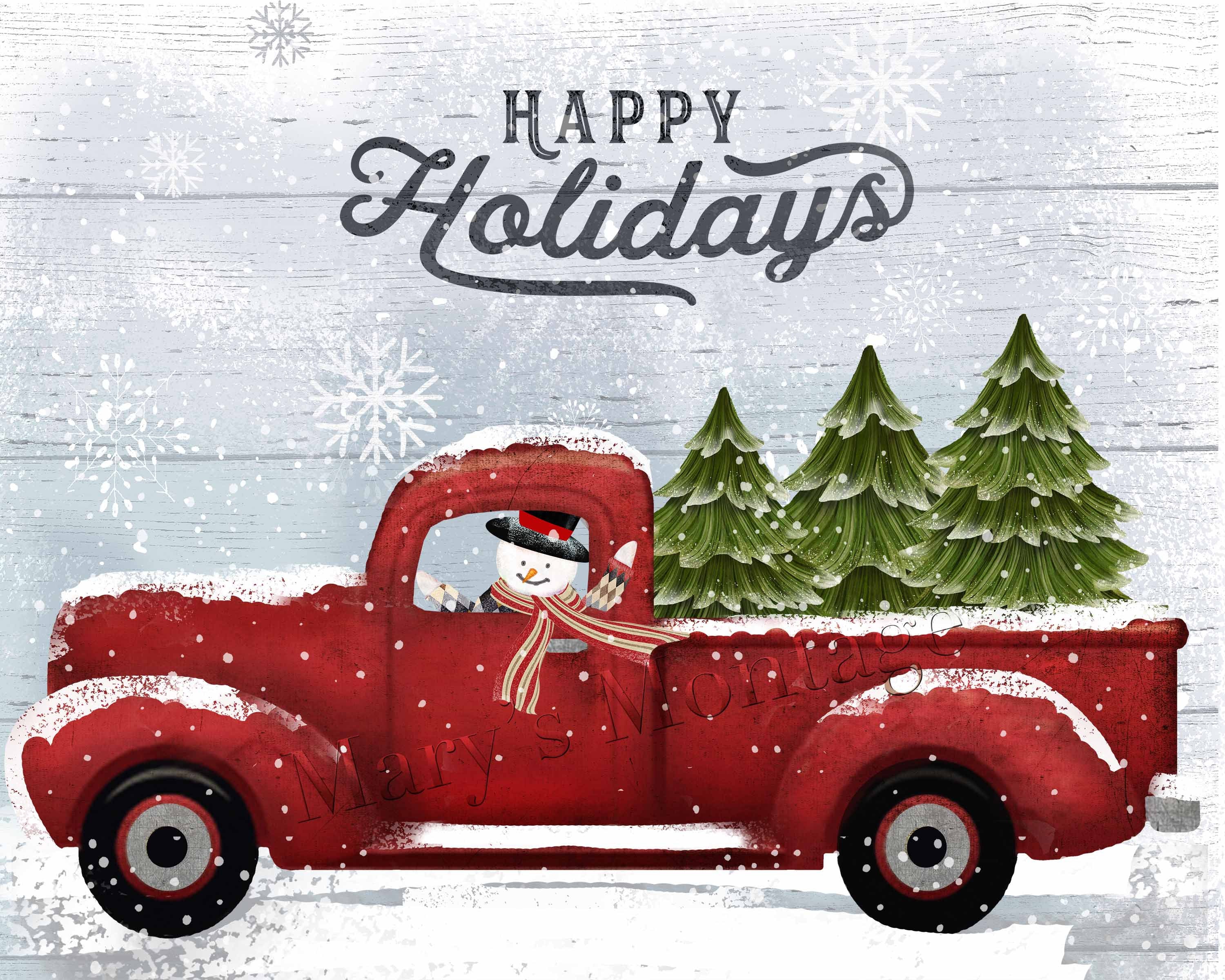 Vintage Christmas Truck Wallpapers Wallpaper Cave