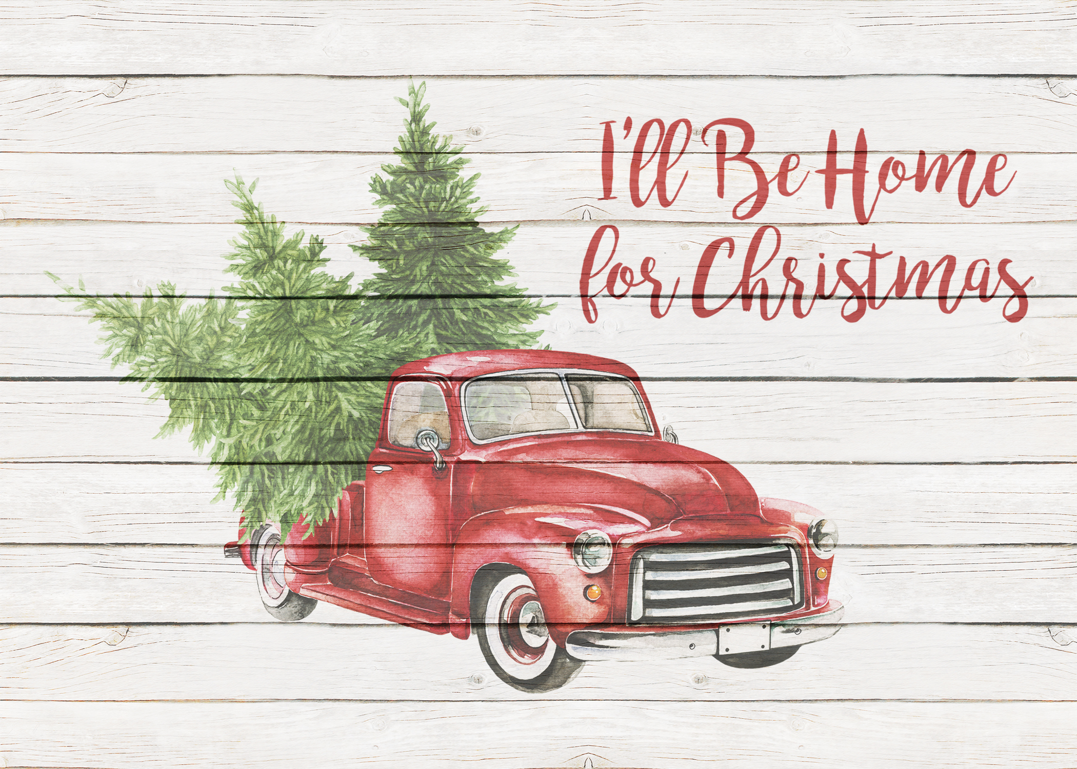 Free Printable Farmhouse Christmas Truck Wall Art Cottage Market