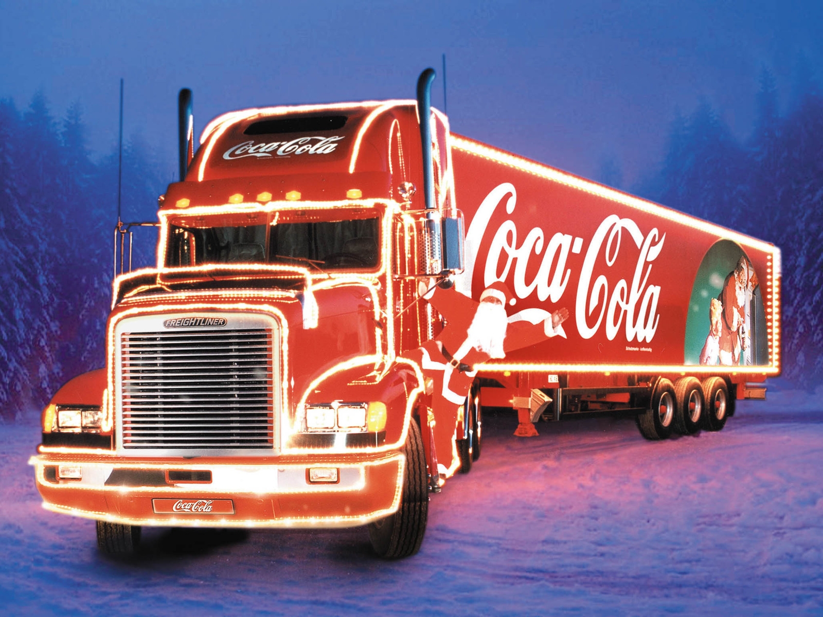 CocaCola Christmas Truck HD Wallpaper