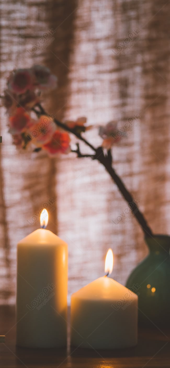 Candle Flower Phone Wallpaper Image Free Download