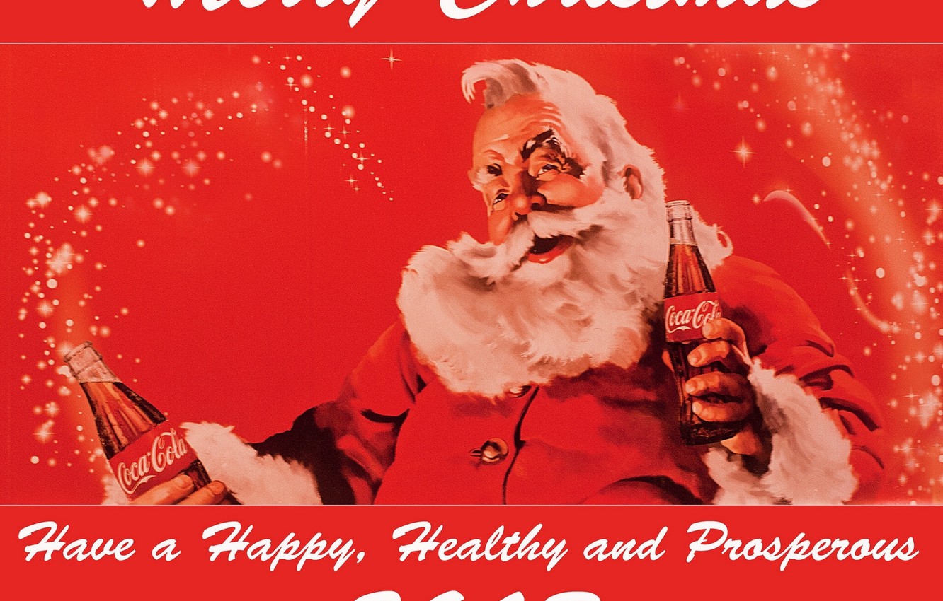 Wallpaper Santa, Coca Cola, Postcard Image For Desktop, Section новый год