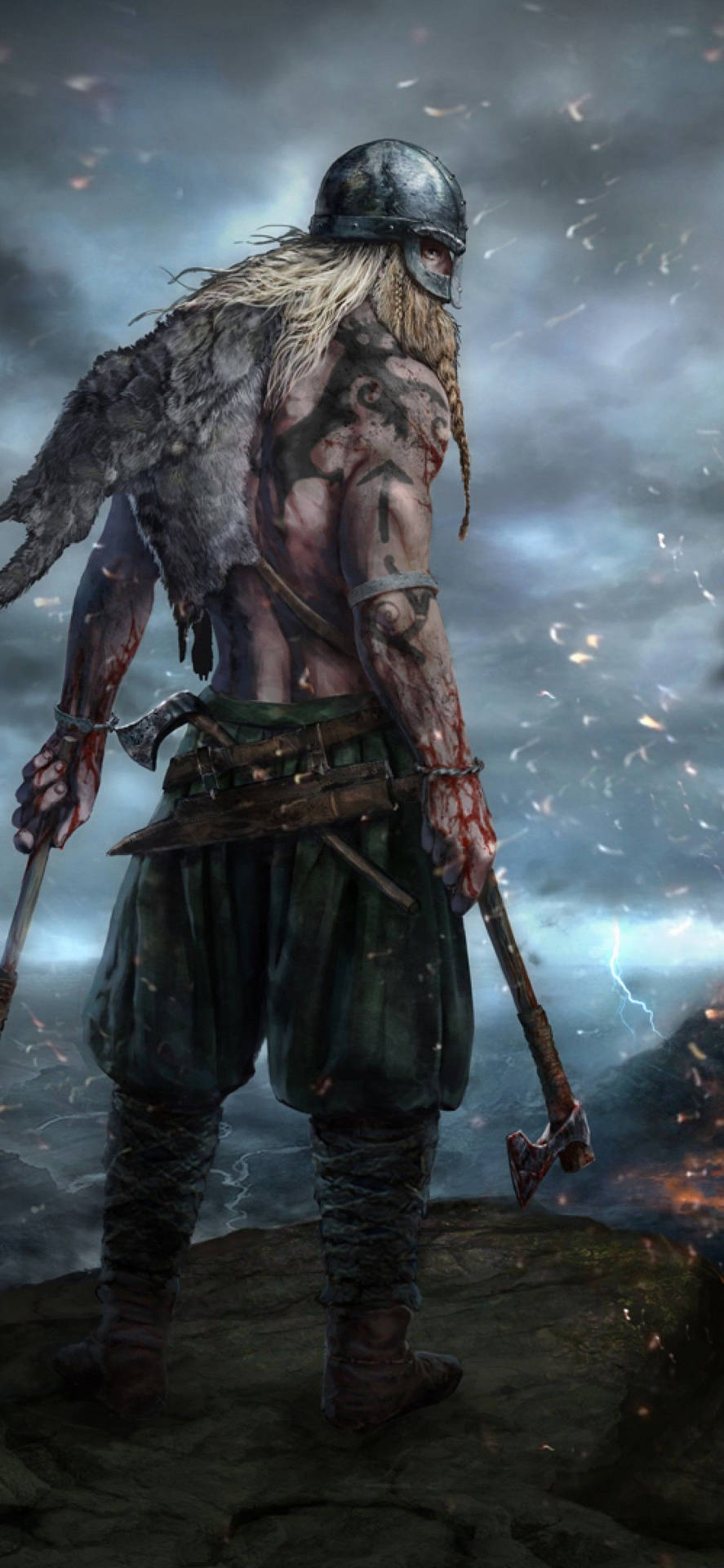 Download Viking Warrior Mobile Art Wallpaper