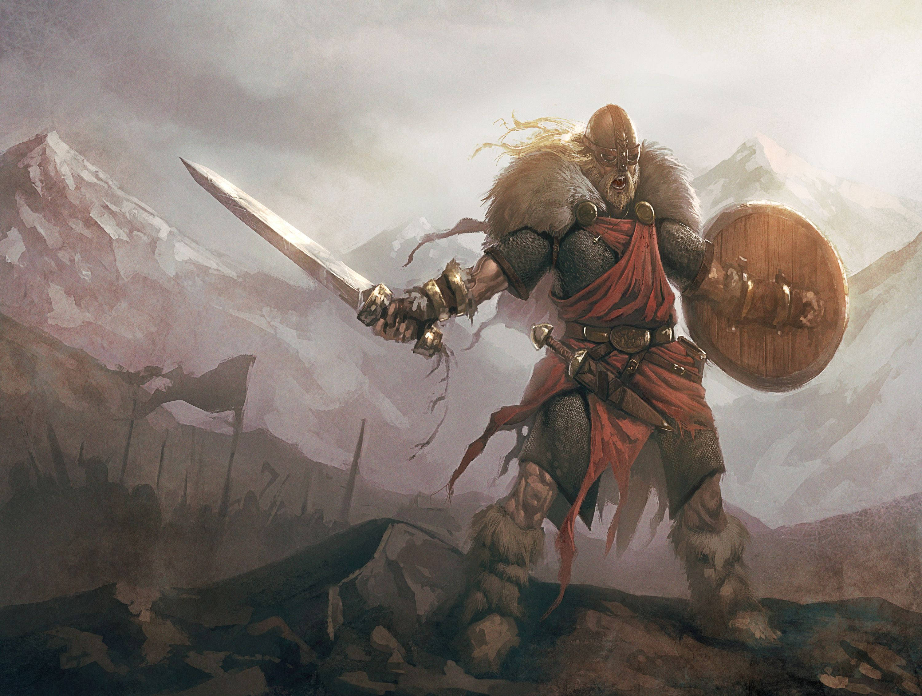 Download Viking Warrior HD Art Wallpaper