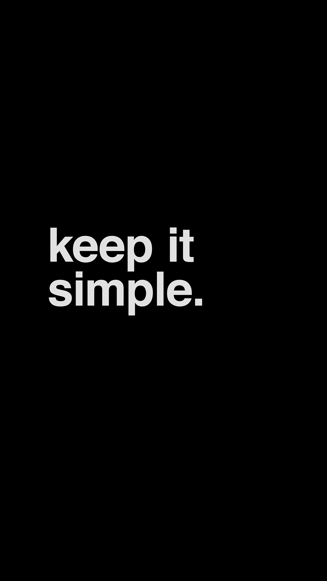 Minimal Keep It Simple Stupid Black Dark Quote