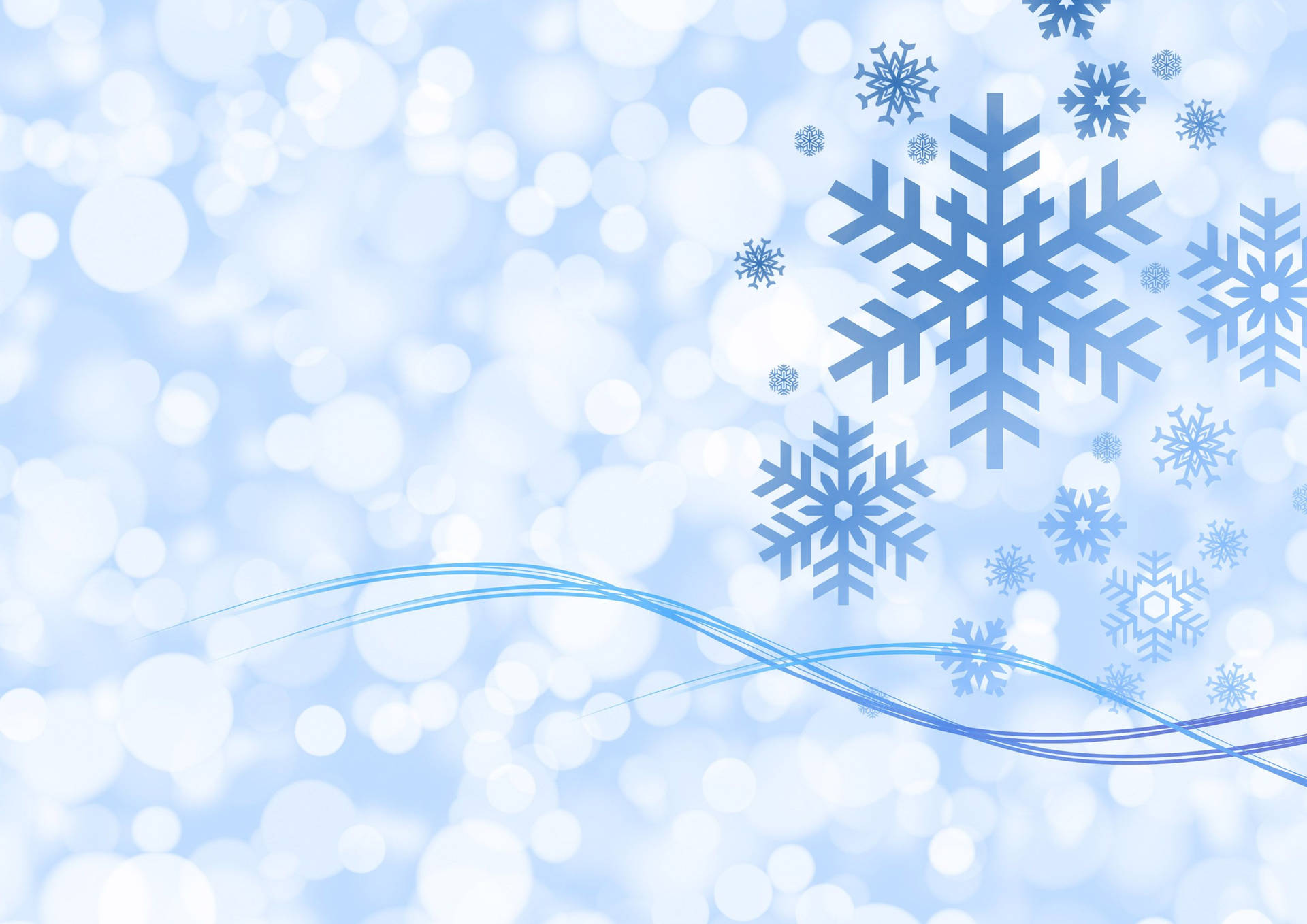 Download Blue Christmas Snowflakes Wallpaper