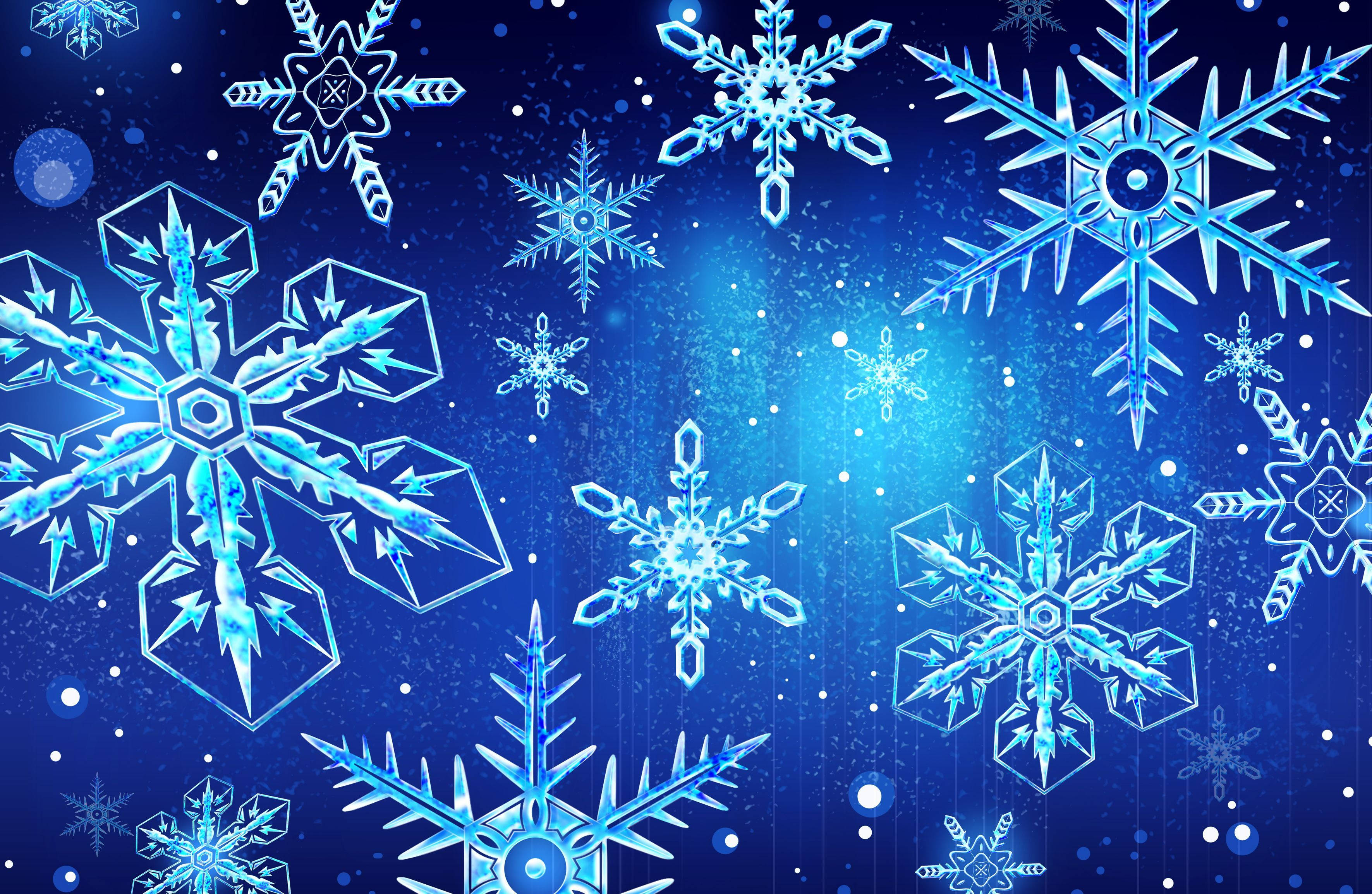 Download Snowflakes On Blue Christmas Wallpaper