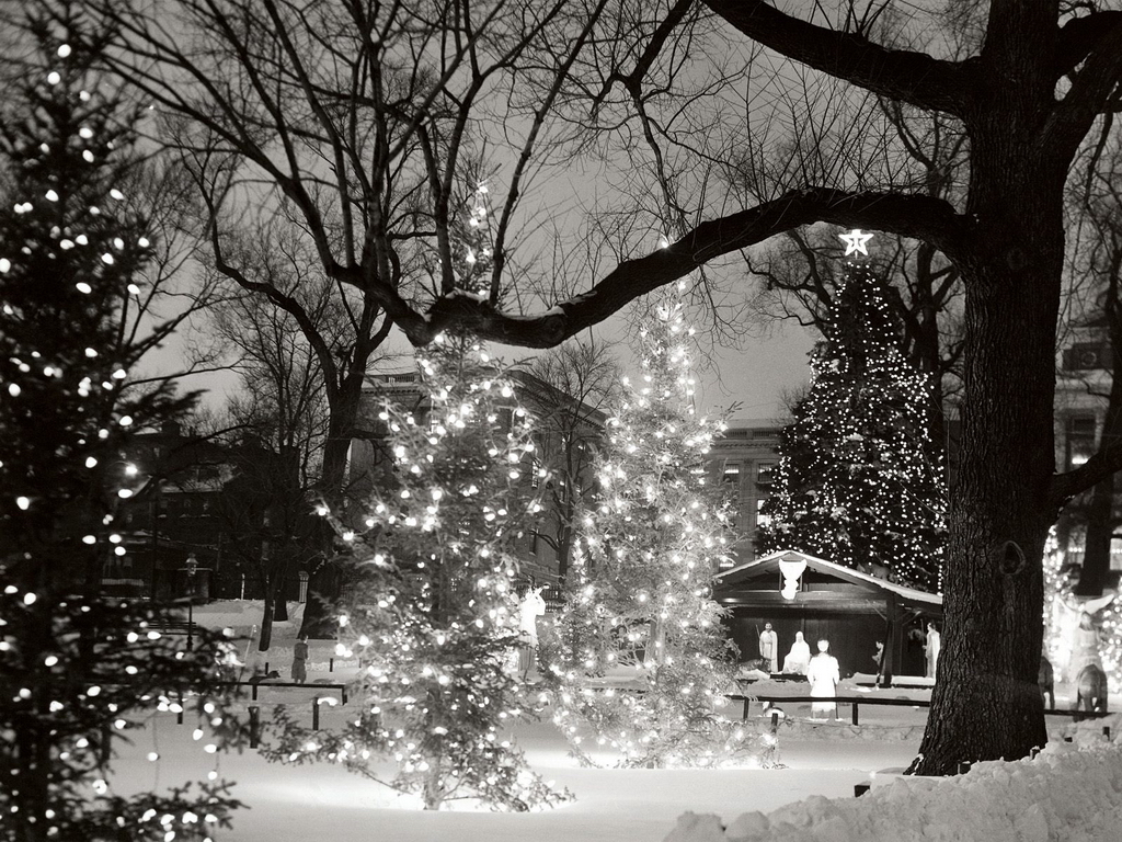 Black And White Christmas Background Android Wallpaper
