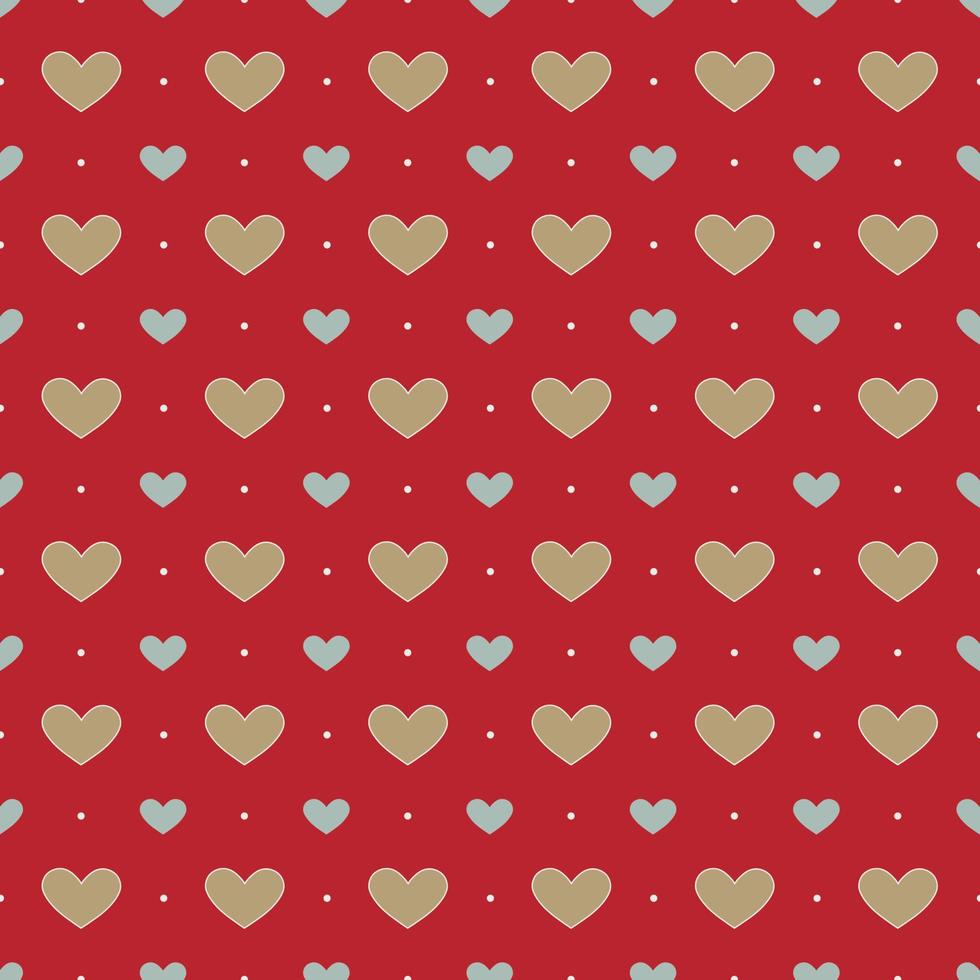 Cute heart seamless pattern vector on red background, christmas wallpaper, digital paper used for computer graphic, craft card, gift wrapping paper and more