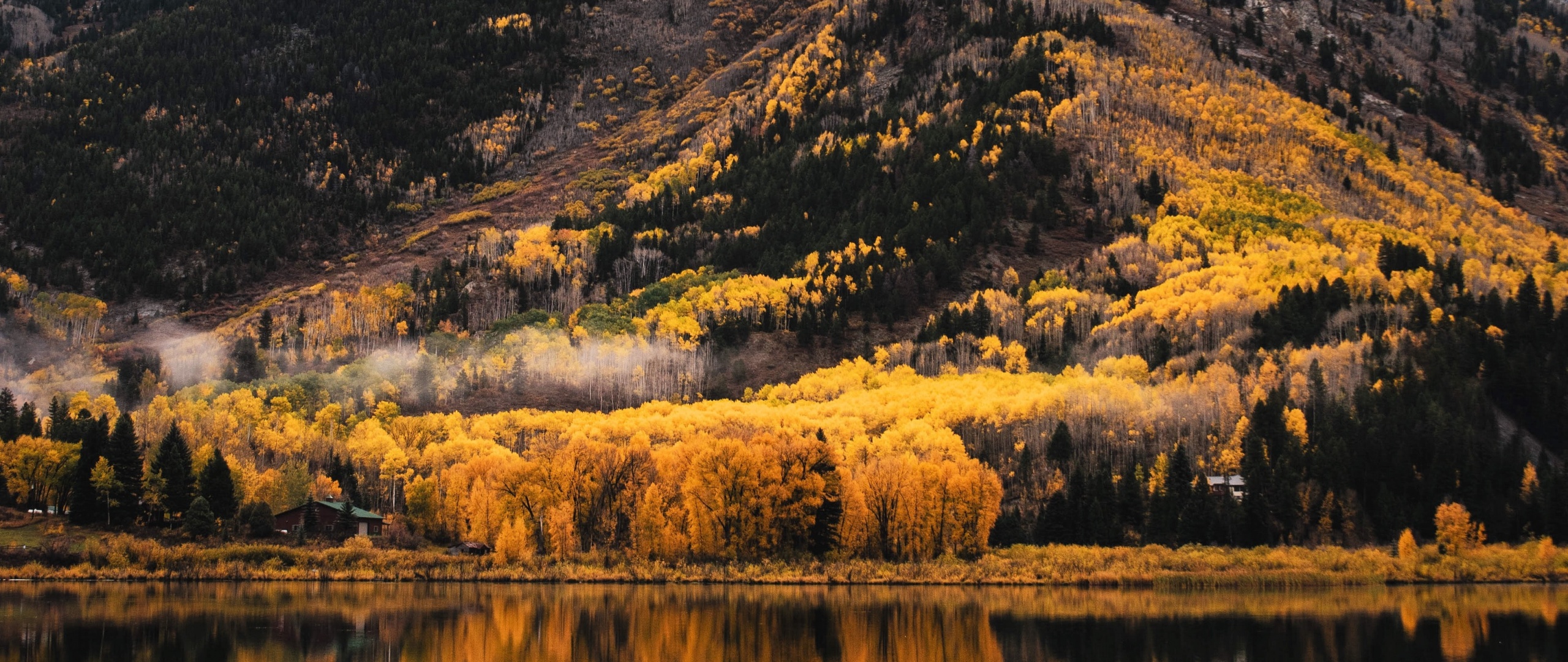 Mountain Wallpaper 4K, Hill, Lake, Autumn, Nature