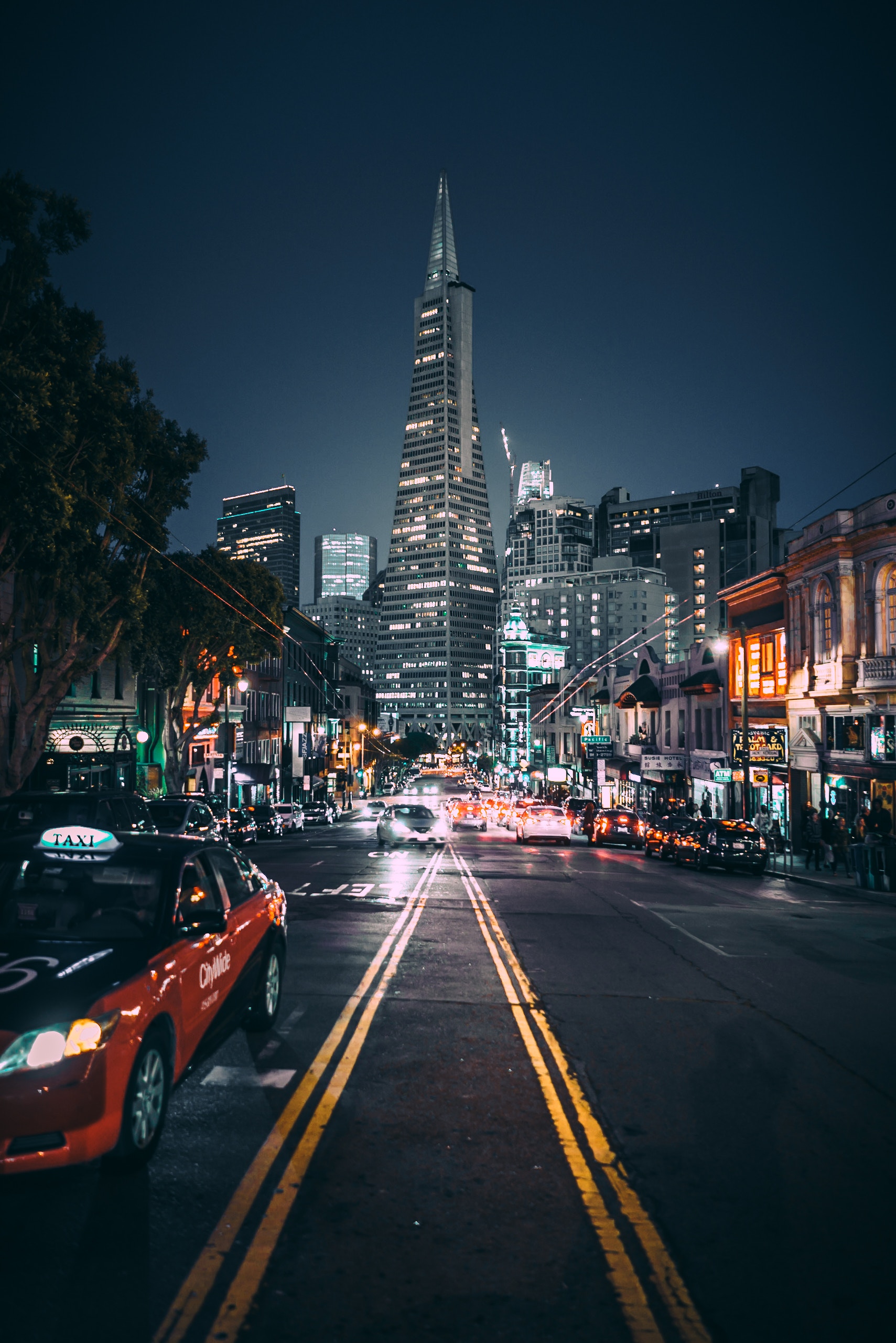 Mobile wallpaper: San Francisco, Cities, City Lights, Road, United States, Street, Night City, Usa, 118076 download the picture for free