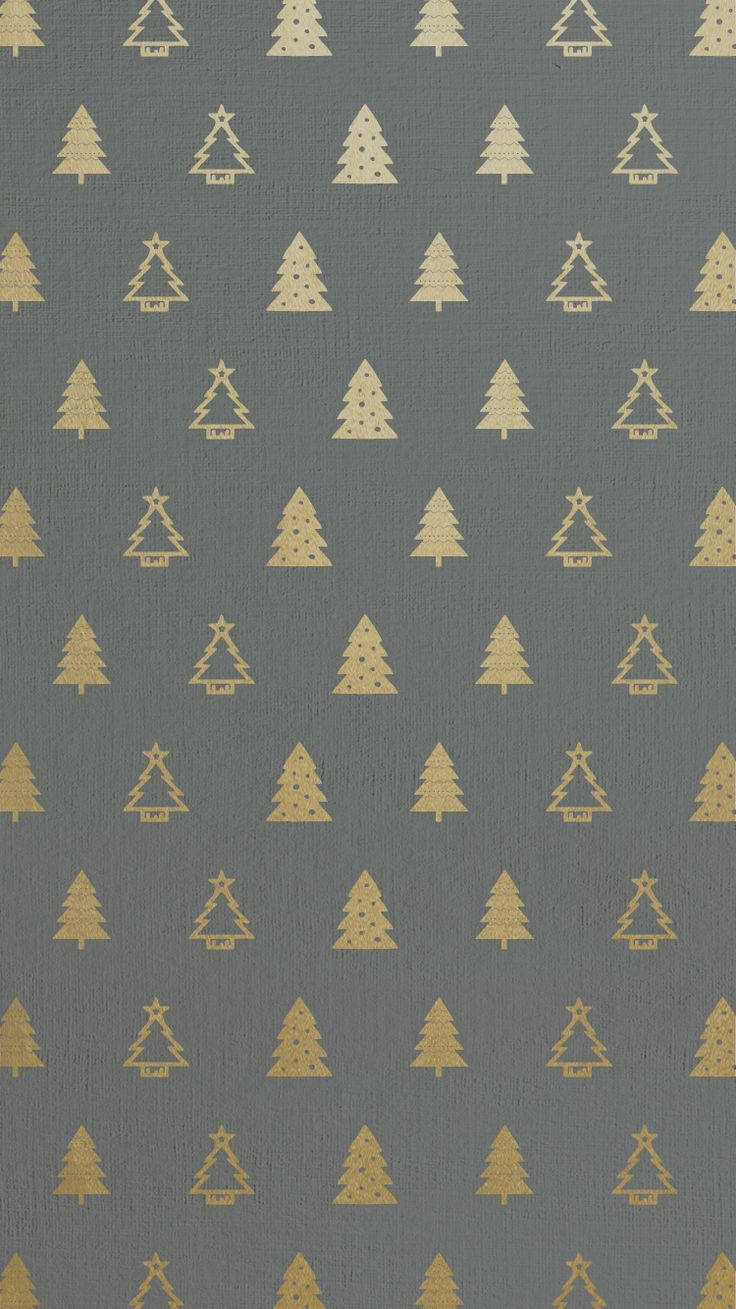 Download Cute Christmas iPhone Gold Trees Wallpaper