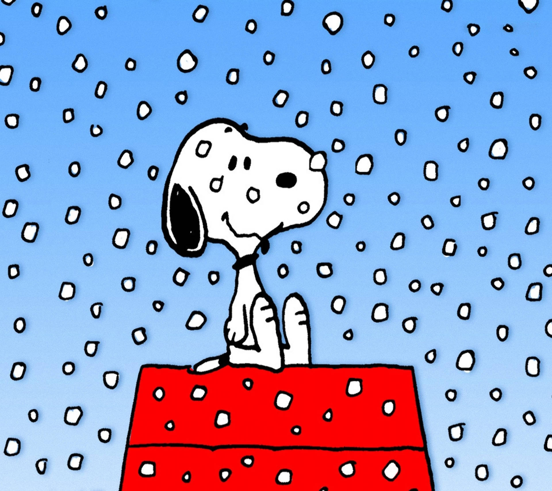 Download Snoopy Christmas Snow House Wallpaper