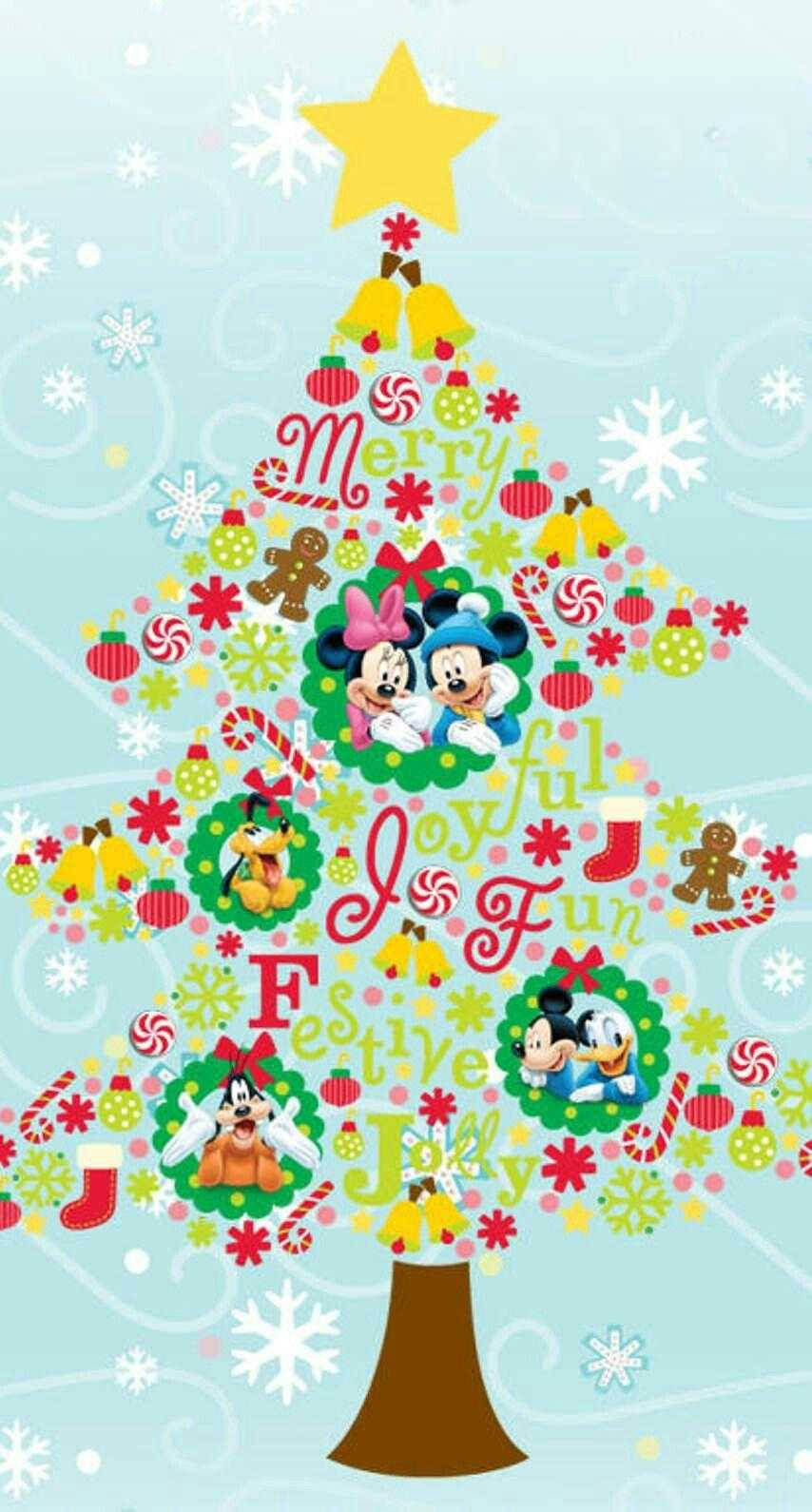 Download Disney Christmas Stylized Tree Wallpaper