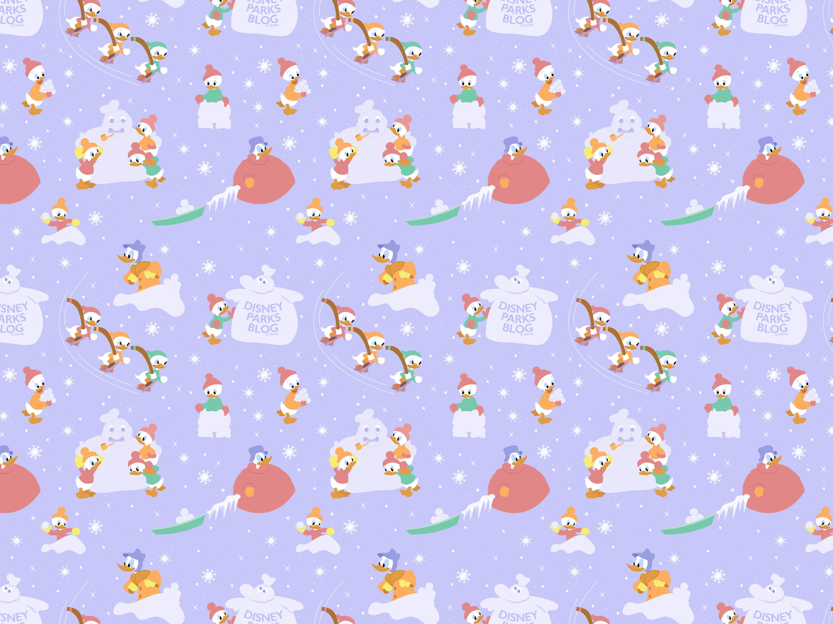 Donald Duck Snowman Wallpaper