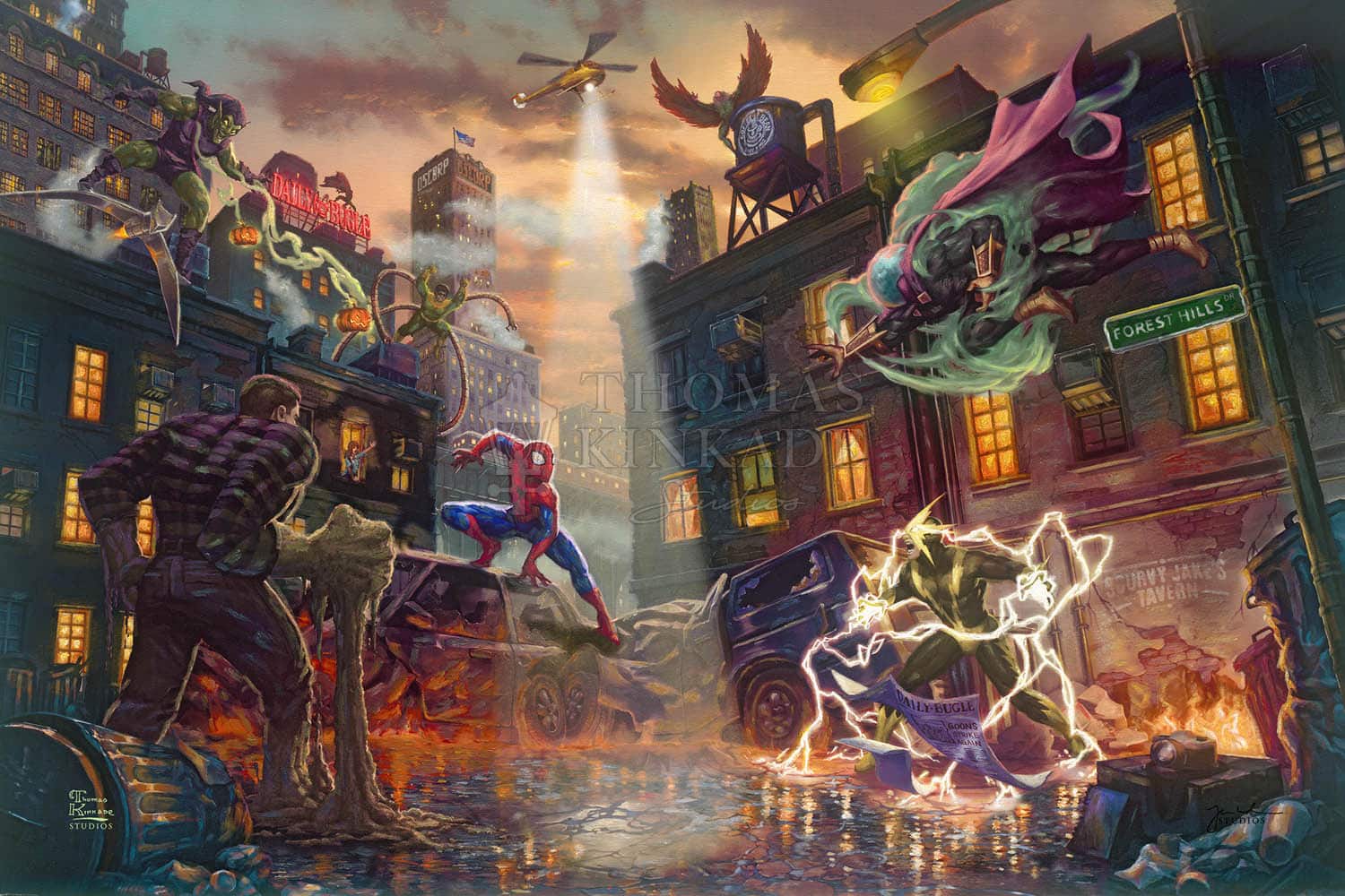 RARE* Spider Man Vs. The Sinister Six Edition Canvas, 24 X 36, EE, Kinkade Studios