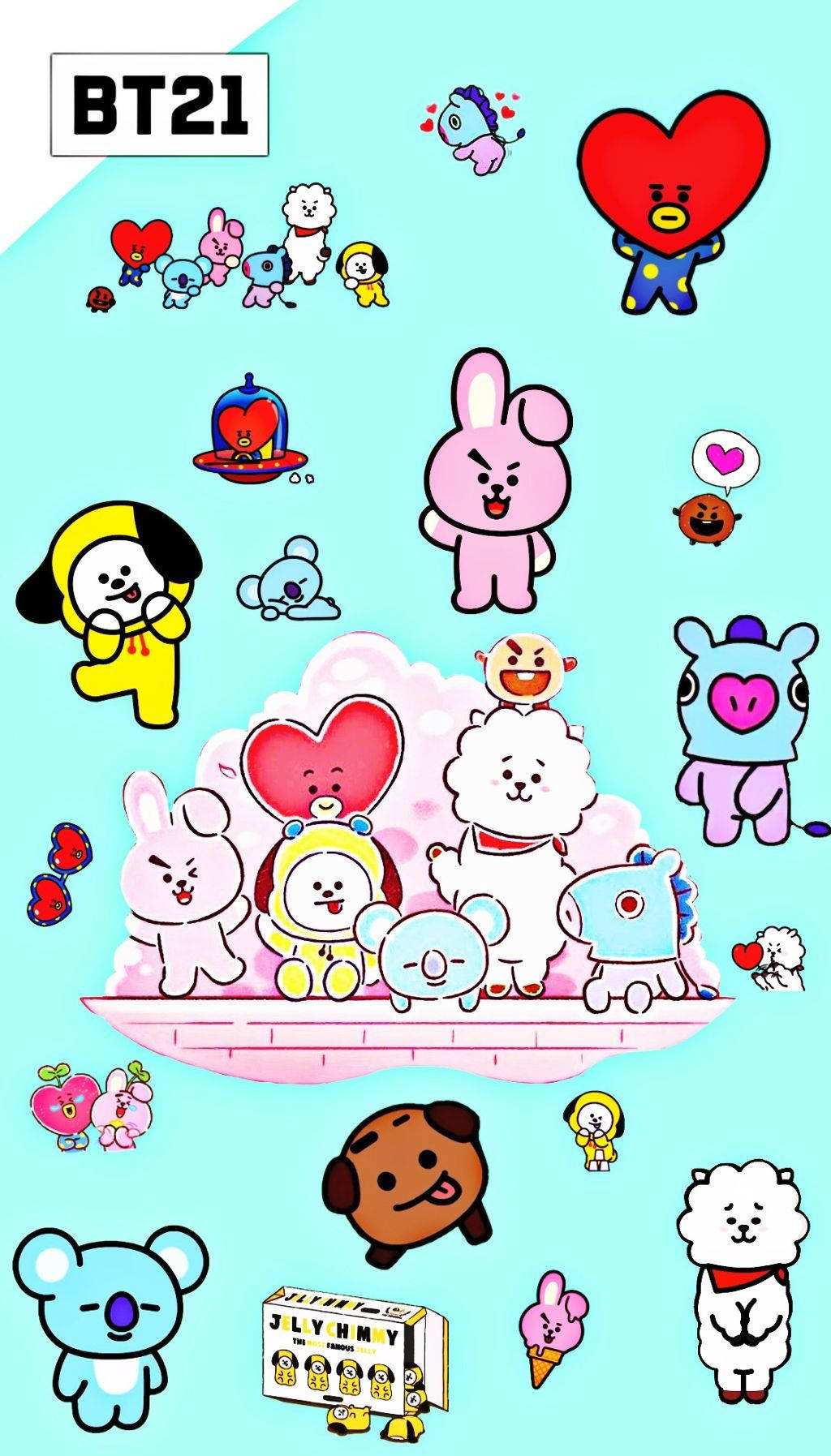Download Bts Bt21 Characters Poster Wallpaper