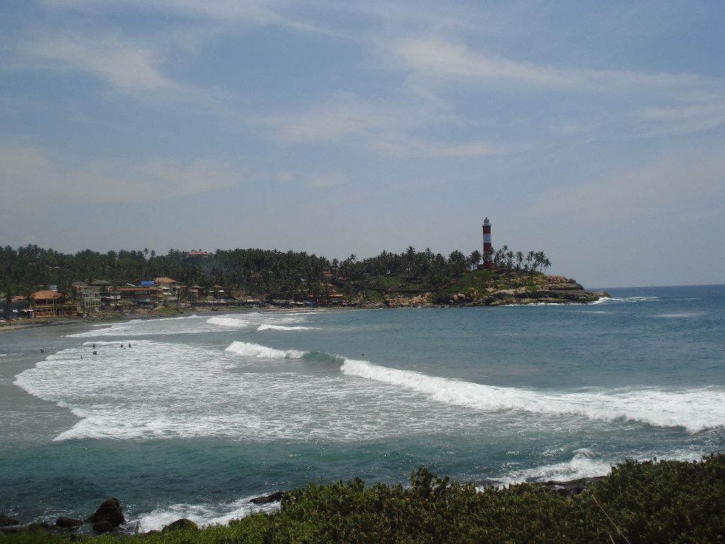 Kovalam Beach. Kovalam Beach, the Arabian Sea shore, an int