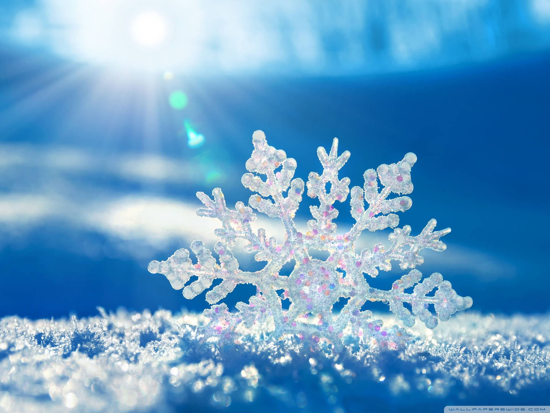 Download Snowflake Winter Desktop Wallpaper