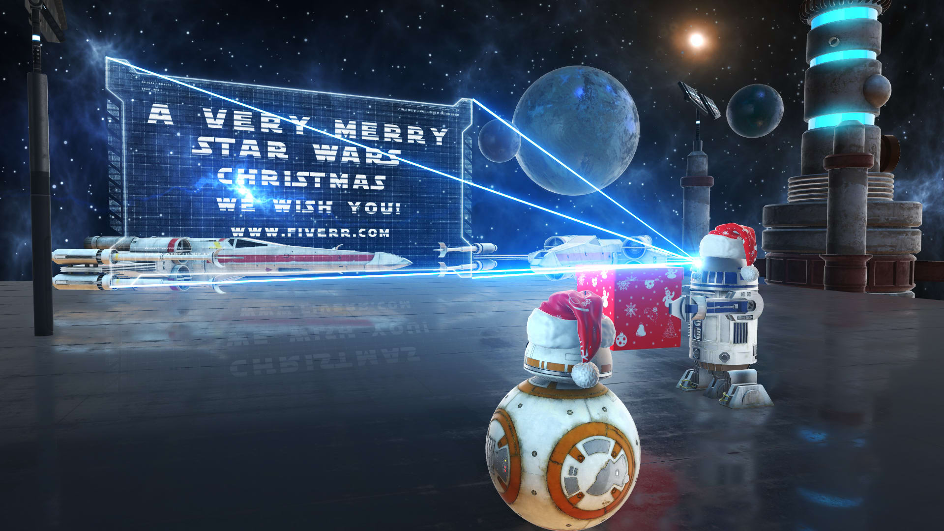 Create this amazing star wars christmas video greeting
