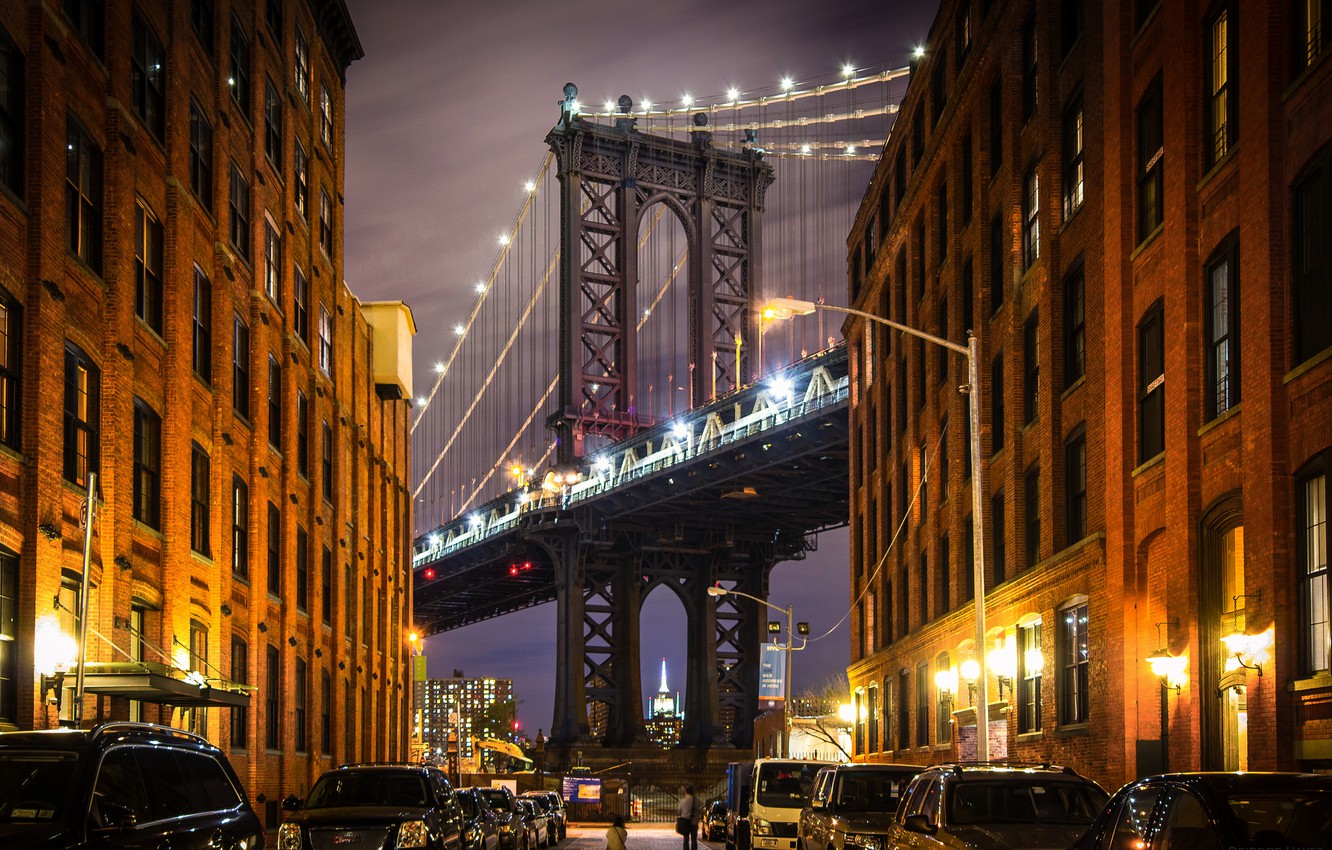 Wallpaper street, home, New York, USA, Manhattan, Manhattan bridge image for desktop, section город