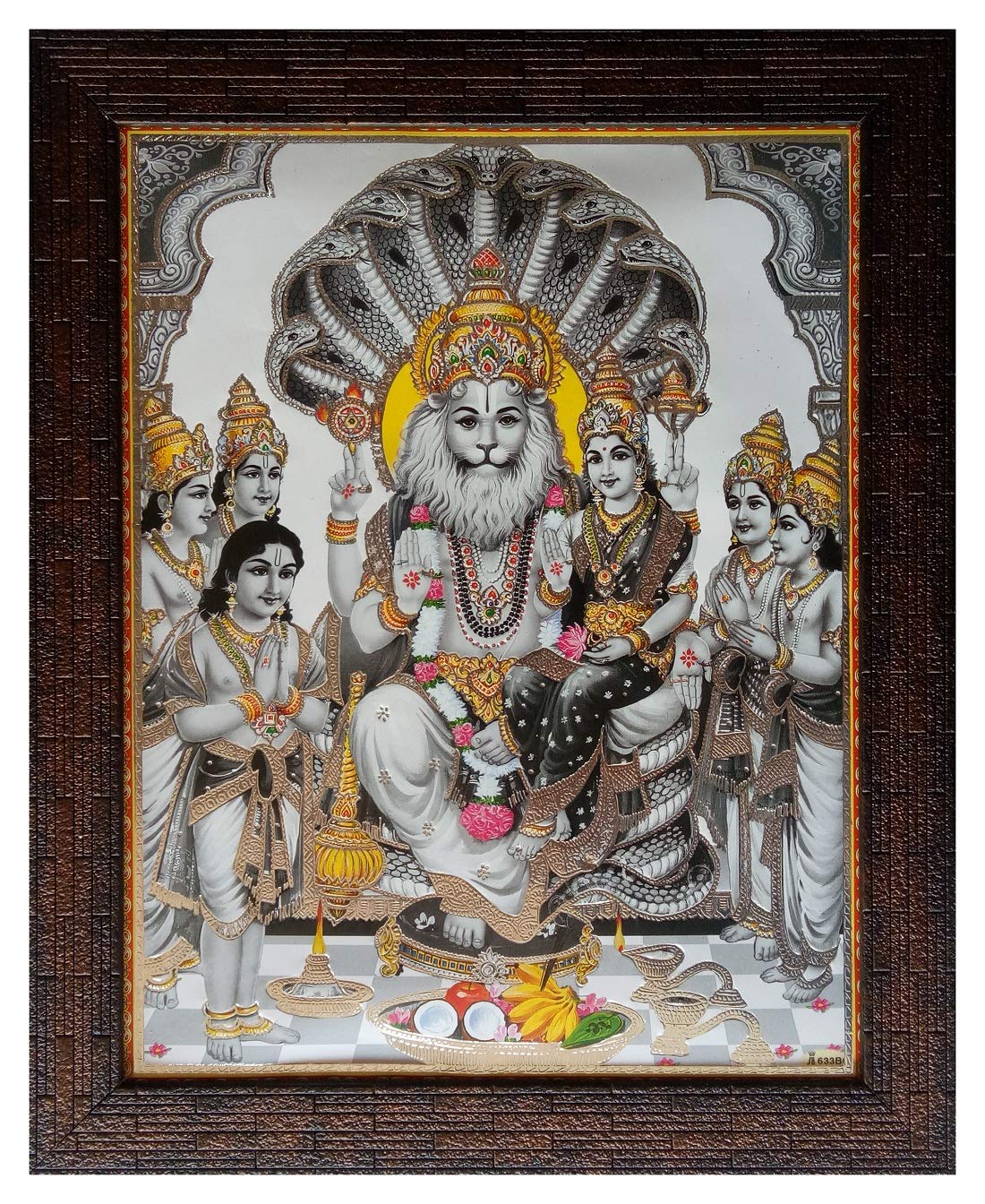 Shree Handicraft Lord Narsimbha Bhagwan Painting Photo Frame Painting Wall Mount (26 cm x 32 cm x 1.5 cm, Acrylic Sheet Used), Amazon.in: Home & Kitchen