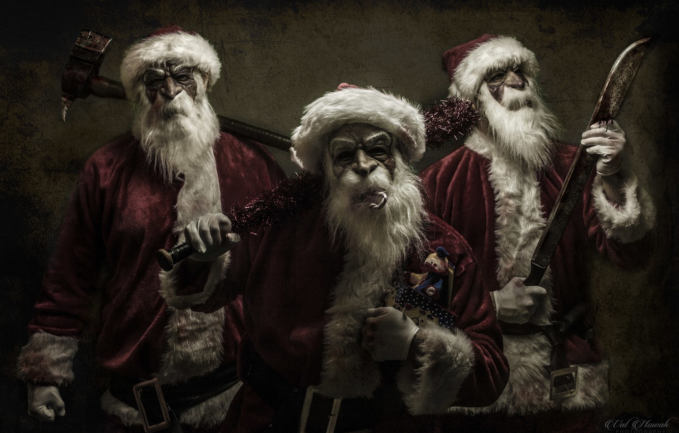 Wallpaper mask, axe, Santa Claus, machete, bit image for desktop, section новый год