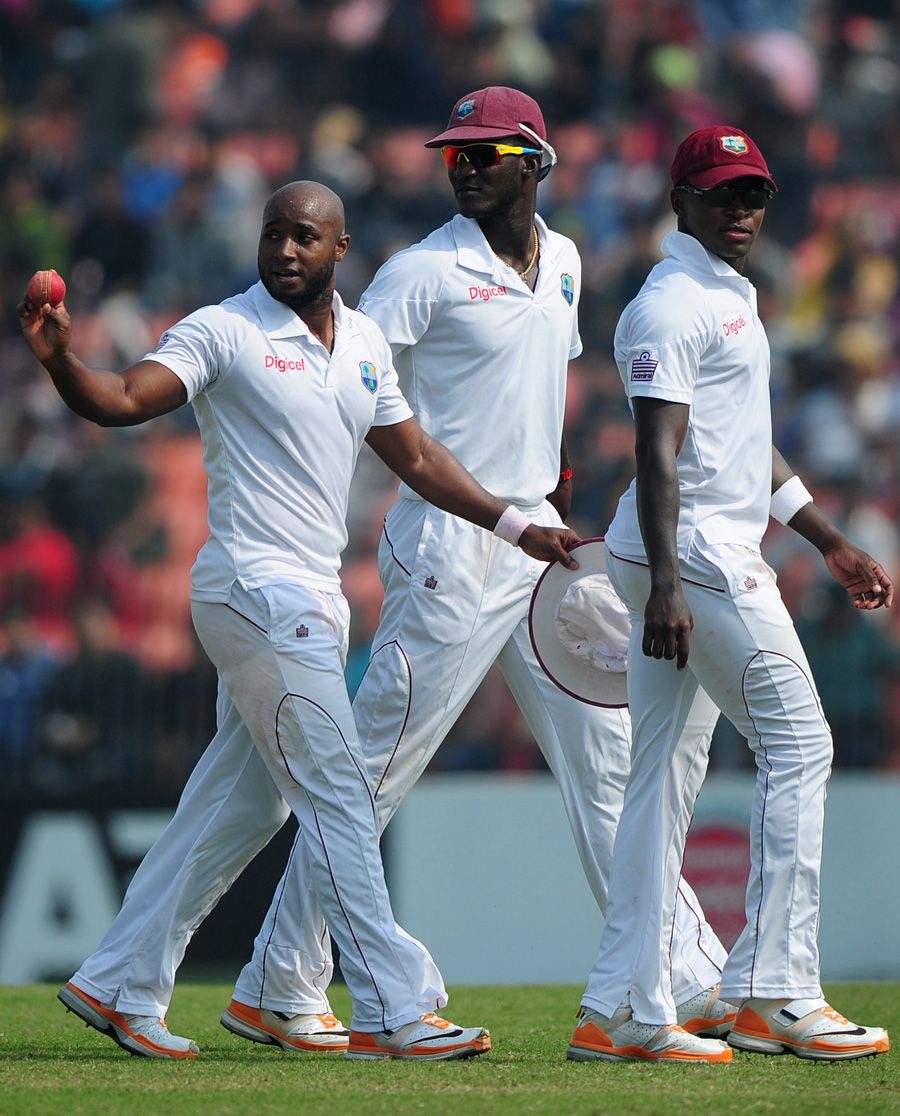 Tino Best (WI) picked up 6 for 40, his best Test figures, vs Bangladesh, 2nd Test, Khulna, day 5, Nov 25, 2012. Bangladesh, Cricket, West indies