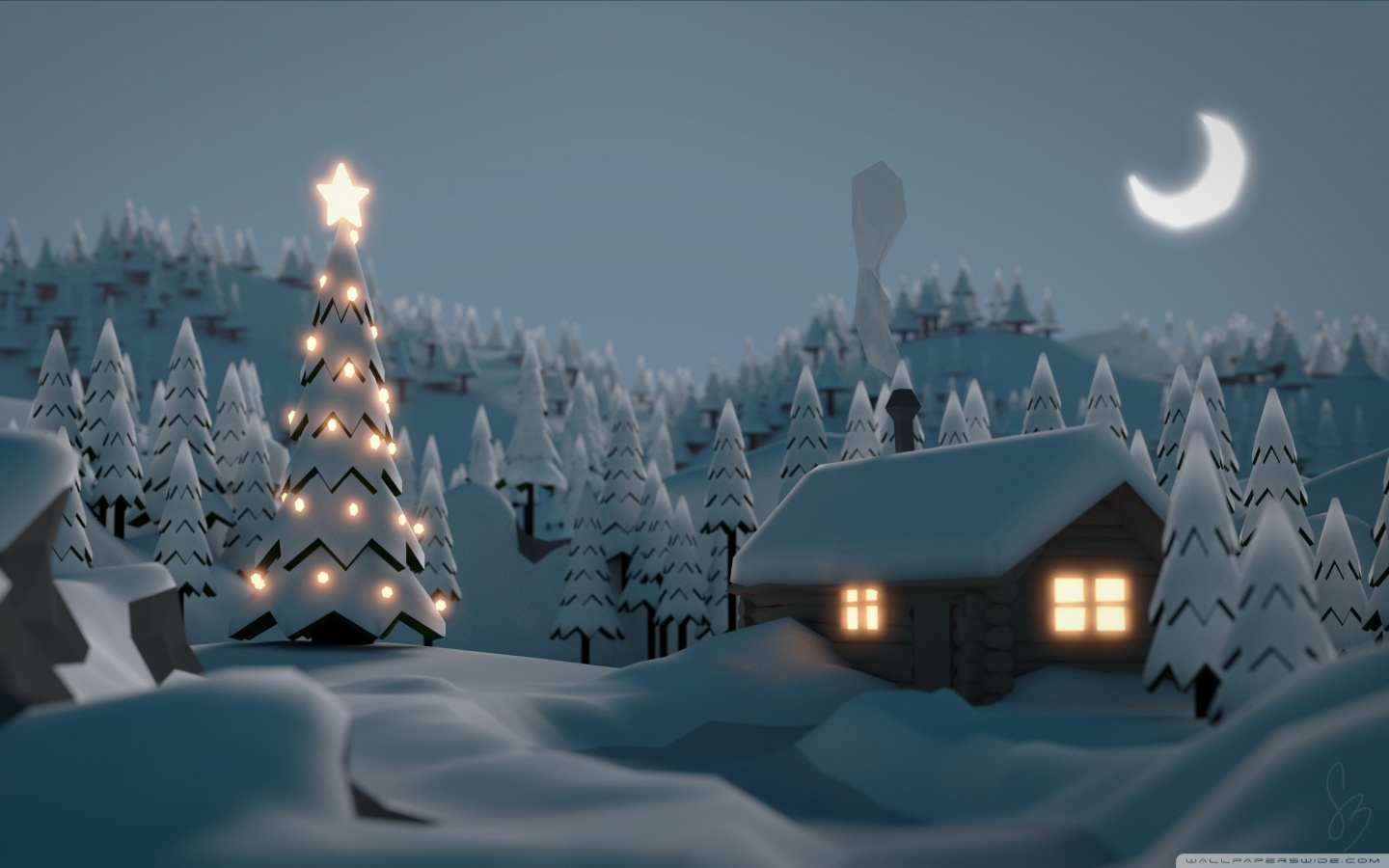 Christmas Tree House Ultra HD Desktop Background Wallpaper for 4K UHD TV, Widescreen & UltraWide Desktop & Laptop, Tablet