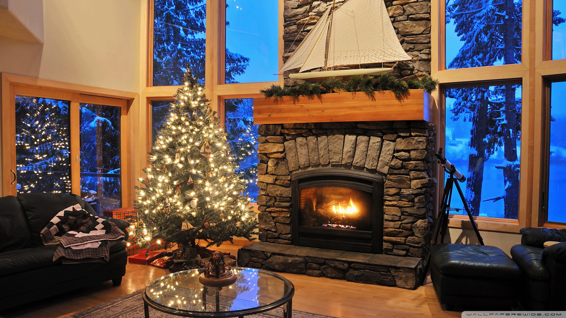 Fireplace, Christmas Ultra HD Desktop Background Wallpaper for 4K UHD TV, Tablet