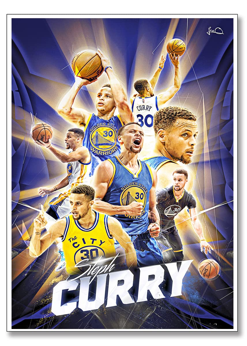 Steph Curry Posters for Walls Golden State Warriors Poster Sports Basketball Superstar Canvas Wall Art Modern Inspirational Wall Decor Print Painting for Bedroom Livingroom Dorm 12x16 Inch Unframed: Posters & Prints