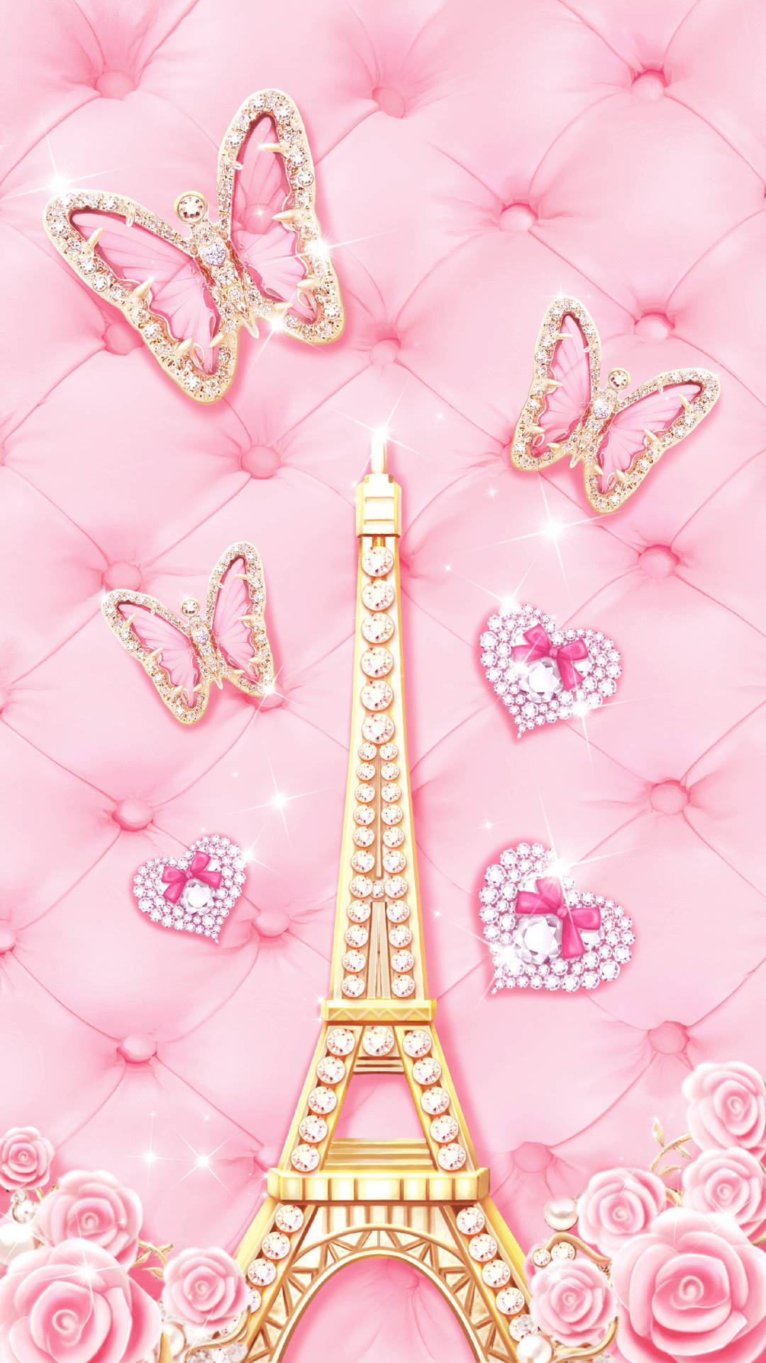 Download Cute And Pink Eiffel Tower Art Wallpaper