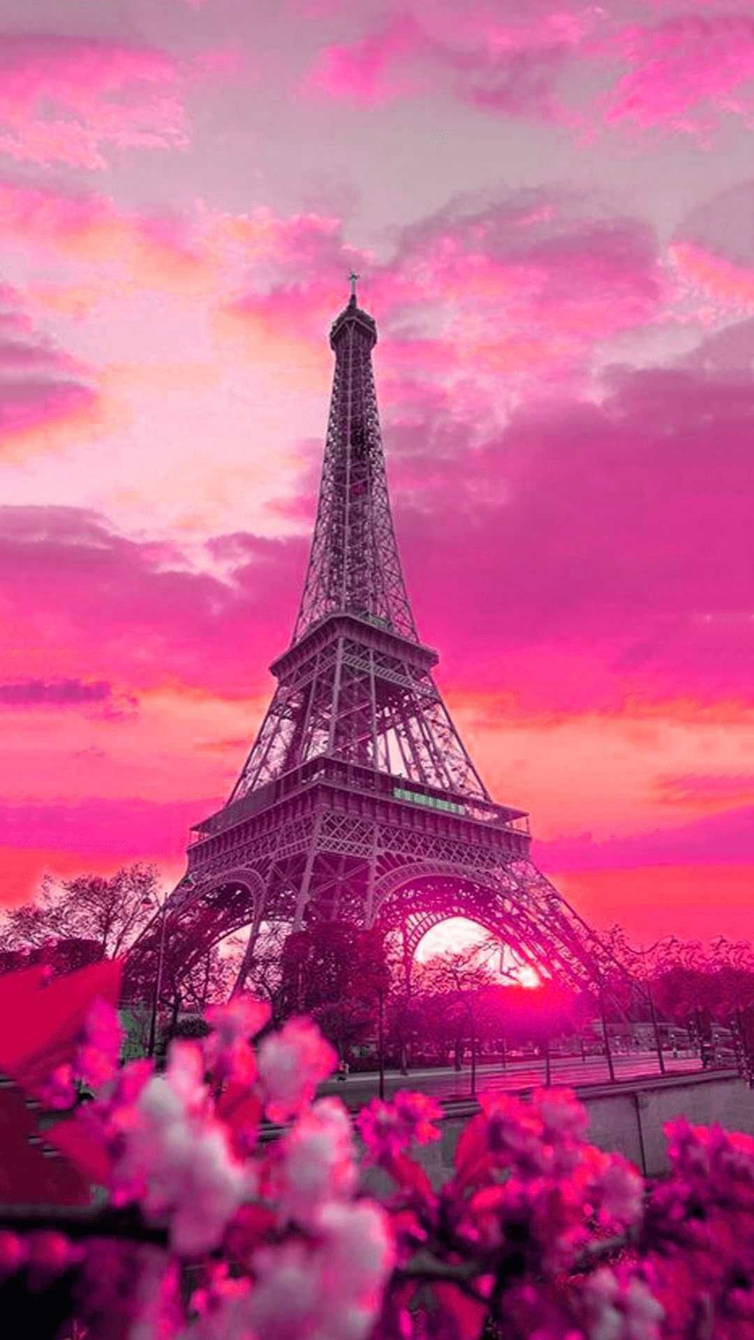 Pink view at Eiffel Tower Pink Paris France HD phone wallpaper  Pxfuel