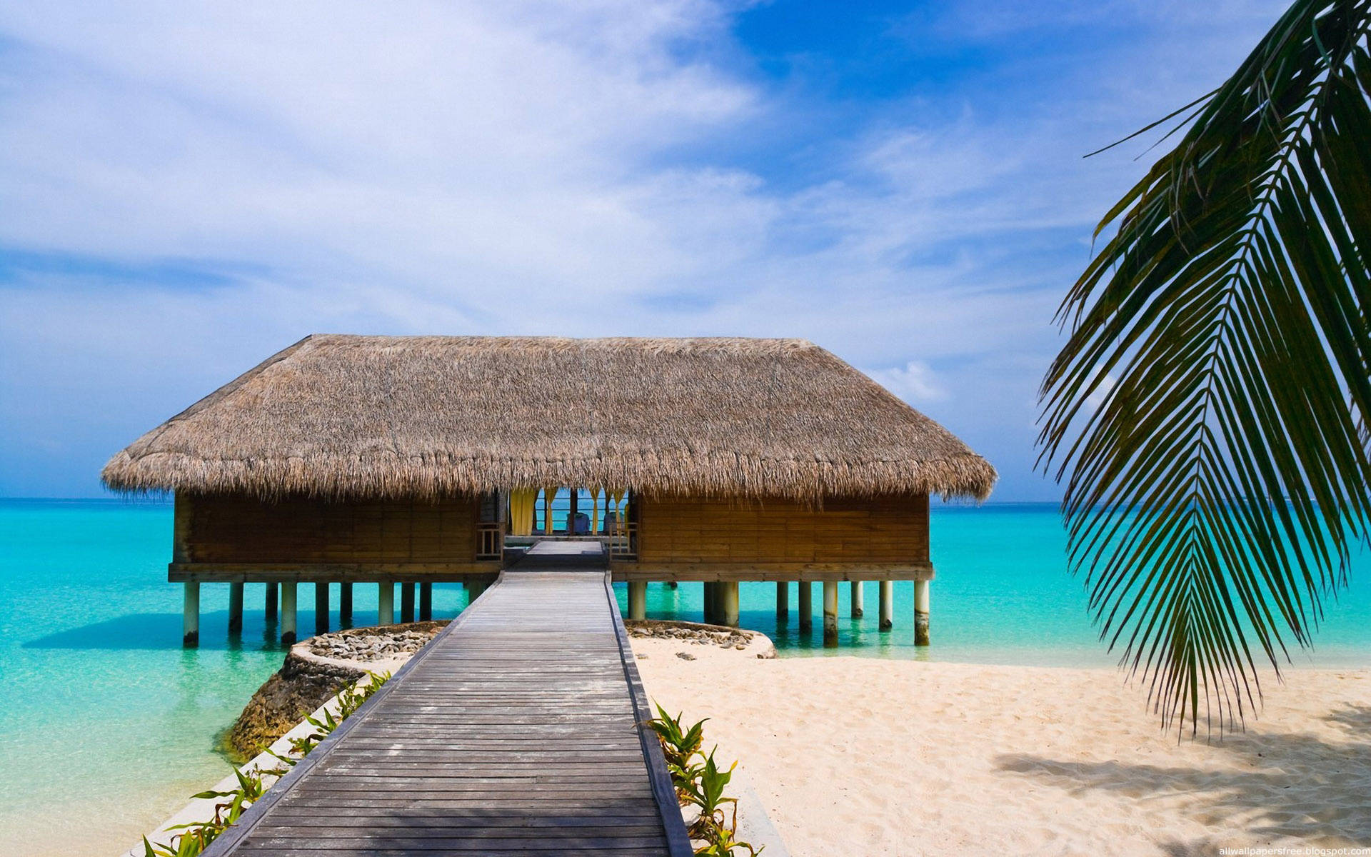 Download Wooden House On The Beach Wallpaper