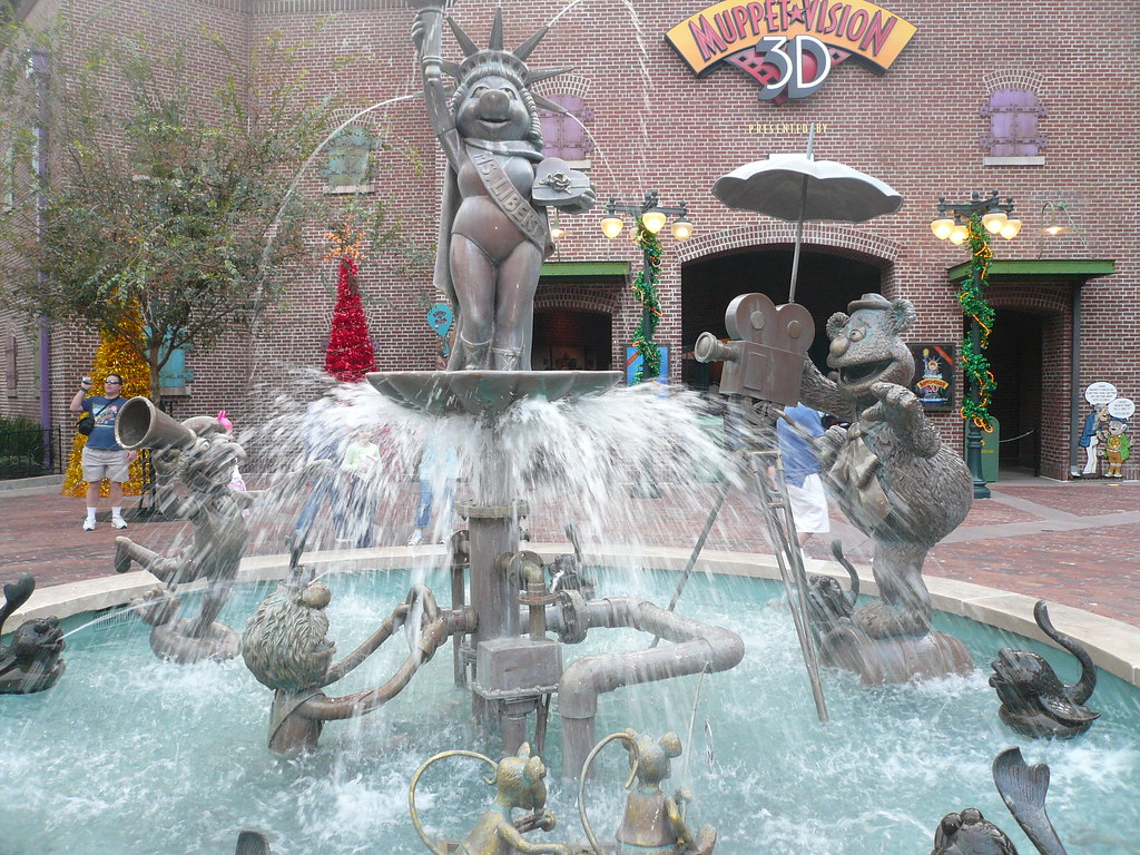 Fountain with Hidden Mickey Muppets Disney Studios Walt Di