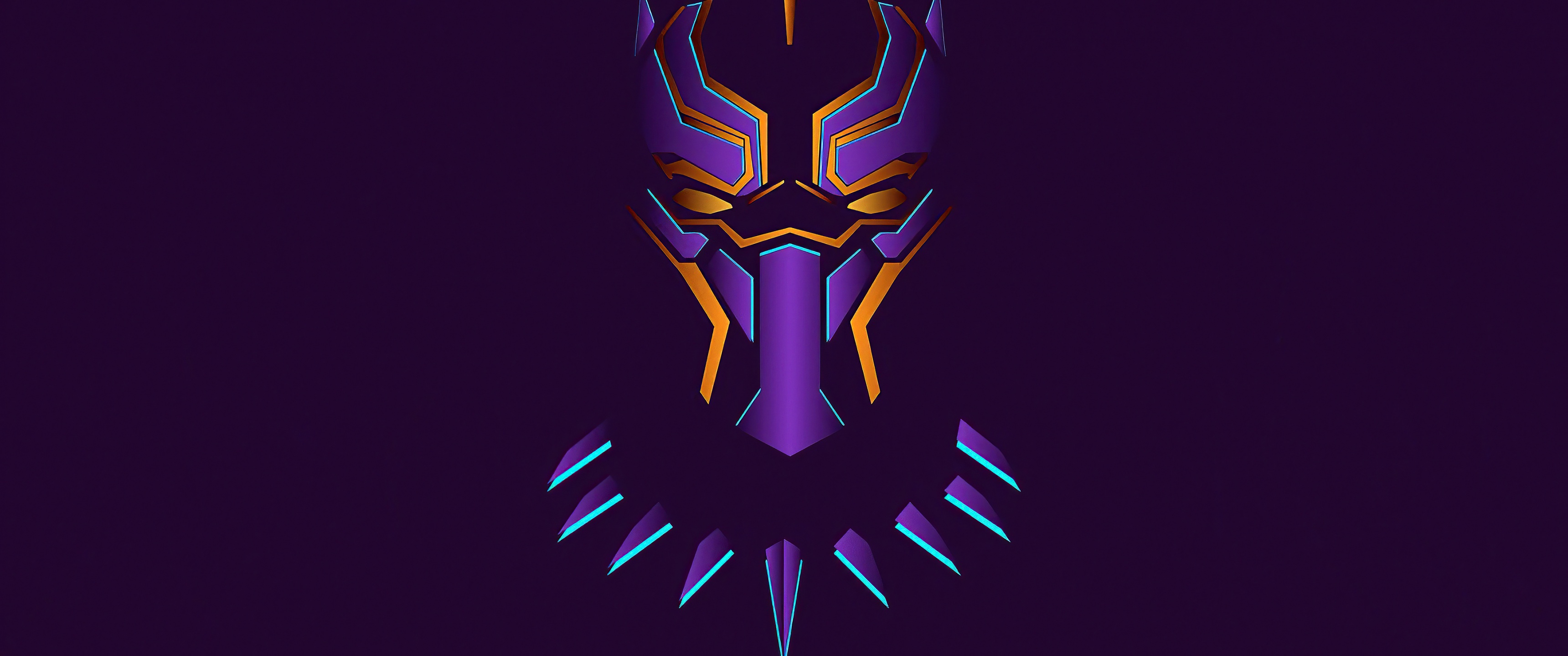 Black Panther Wallpaper 4K, Purple background, Graphics CGI