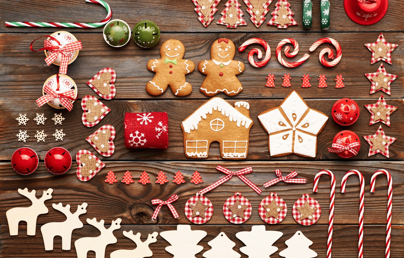 Wallpaper merry christmas, cookies, decoration, gingerbread image for desktop, section новый год