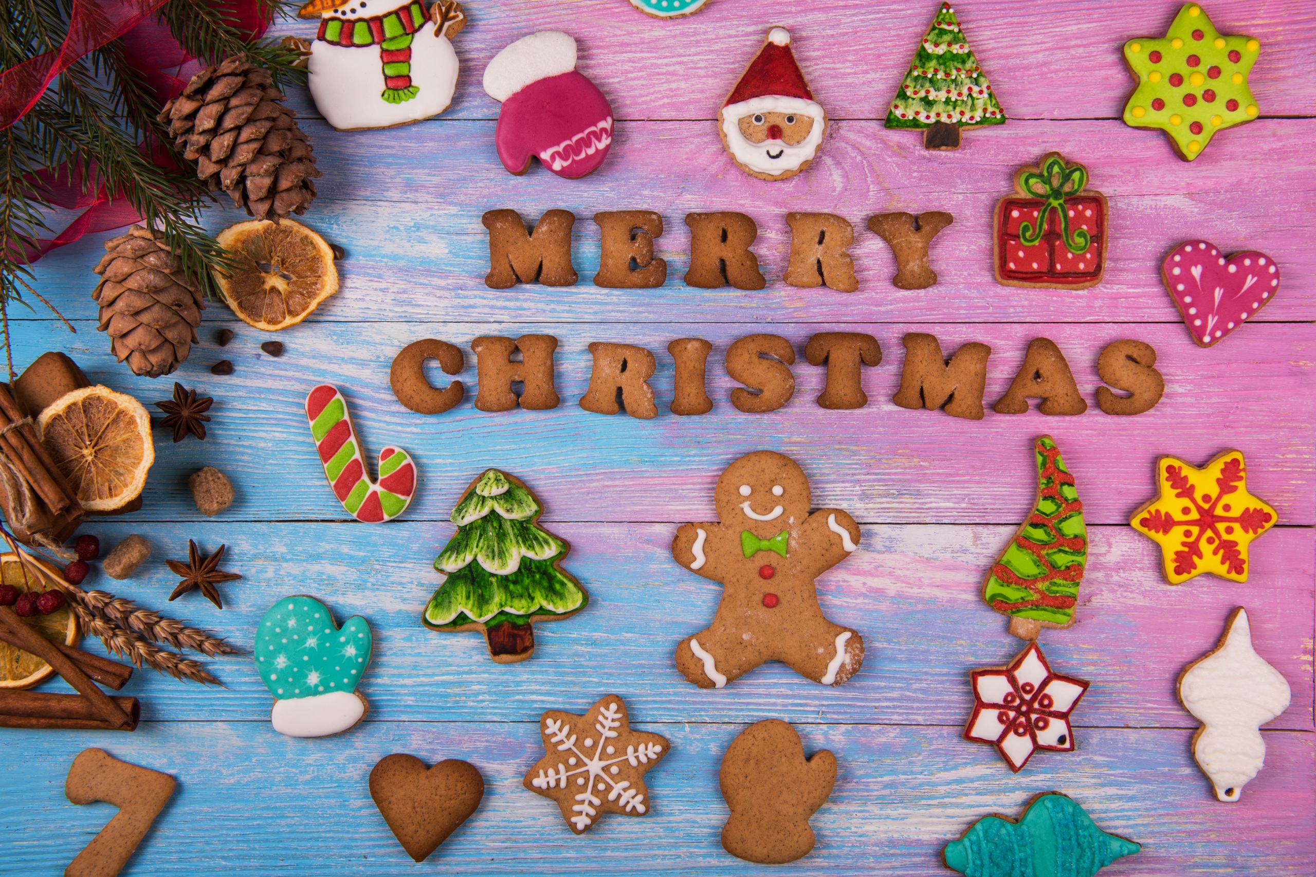 Wallpaper Christmas, Cookie, Gingerbread, Merry, Christmas background