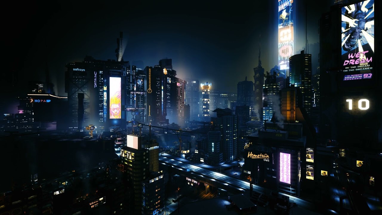 Night City Cyberpunk HD Live Desktop Background Download 4K 60fps Live Wallpaper Screensaver