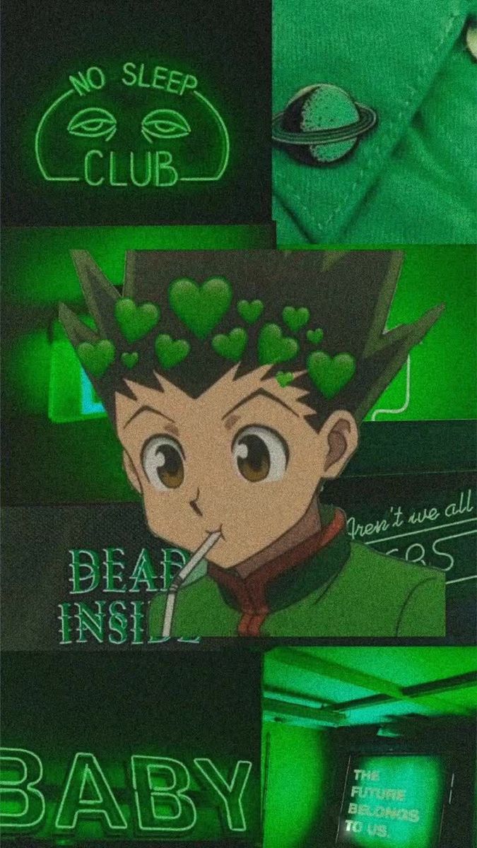 Gon Freecss wallpaper. Green aesthetic tumblr, Dark green aesthetic, Anime wallpaper iphone