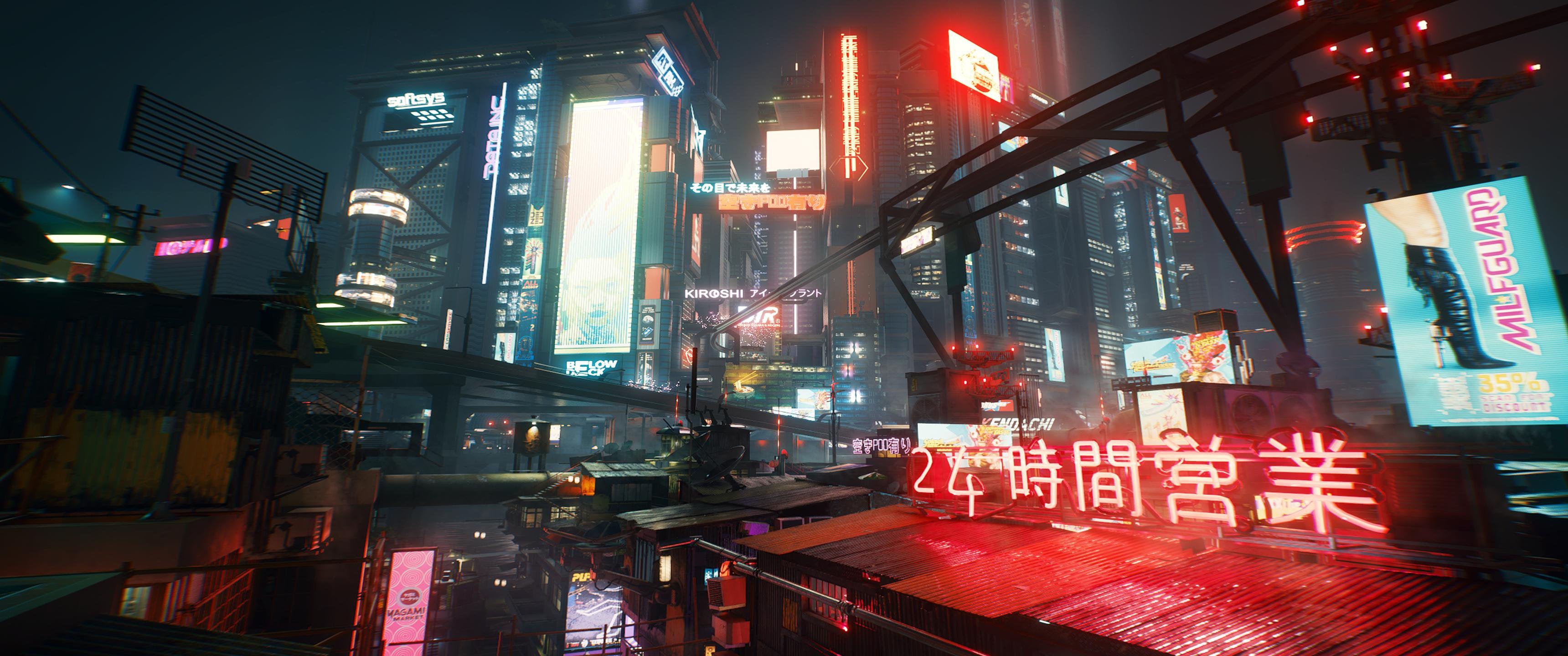 Postcards form Night City Cyberpunk 2077 Night City Wire 3 Ultrawides [3440x1440]