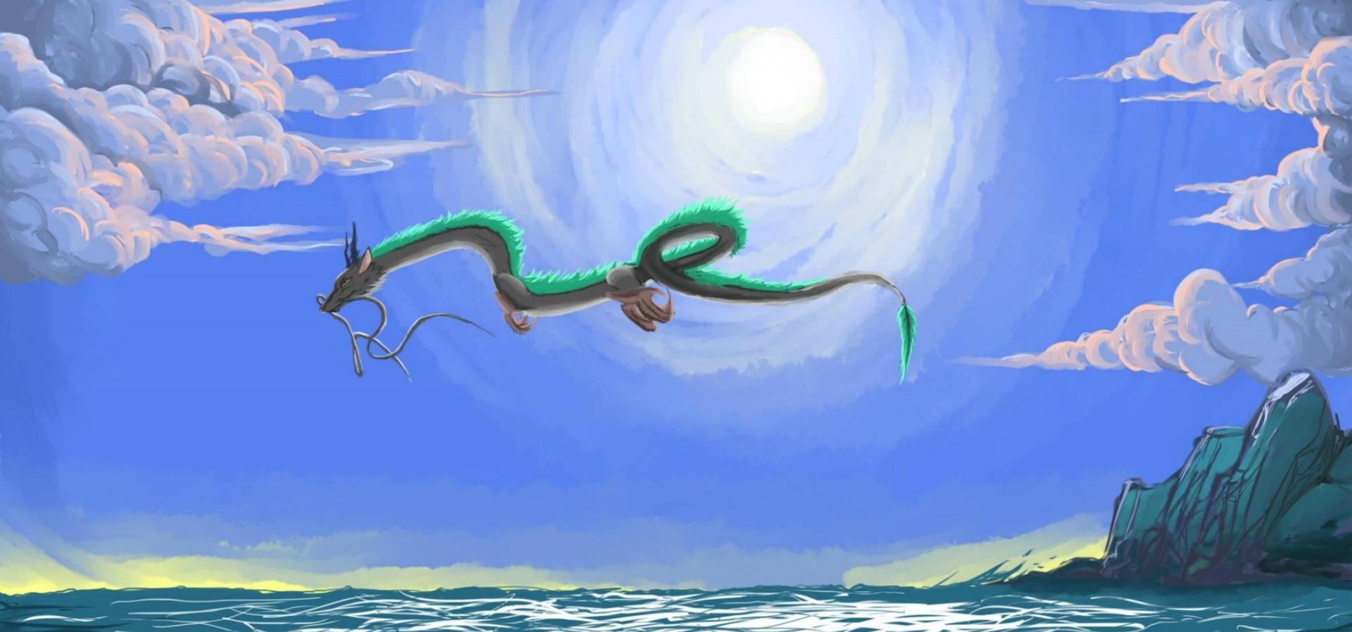 Download Dragon Haku Artwork Spirited Away Desktop Wallpaper