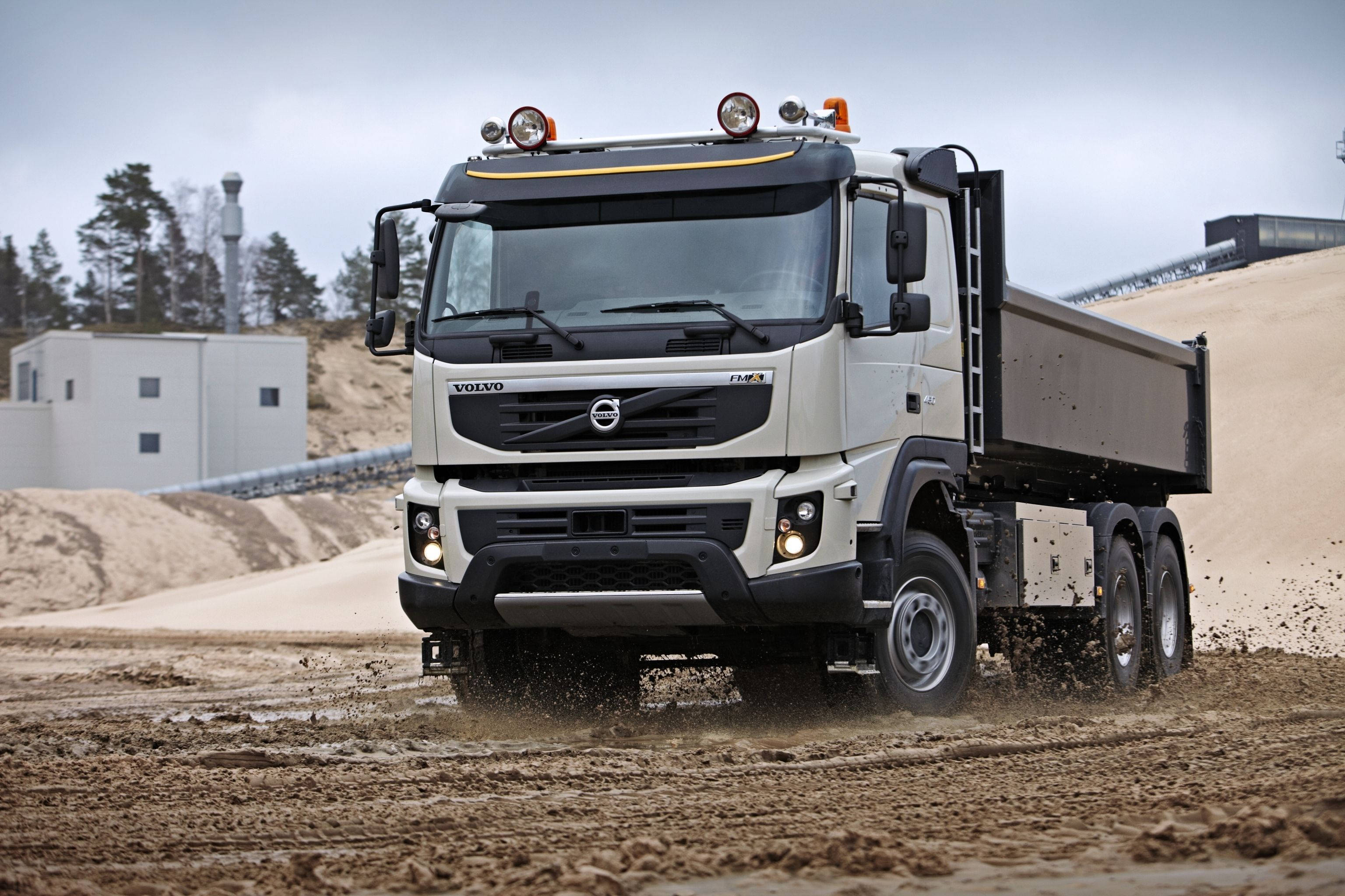 Download White Cool Truck Volvo Dump Truck Wallpaper