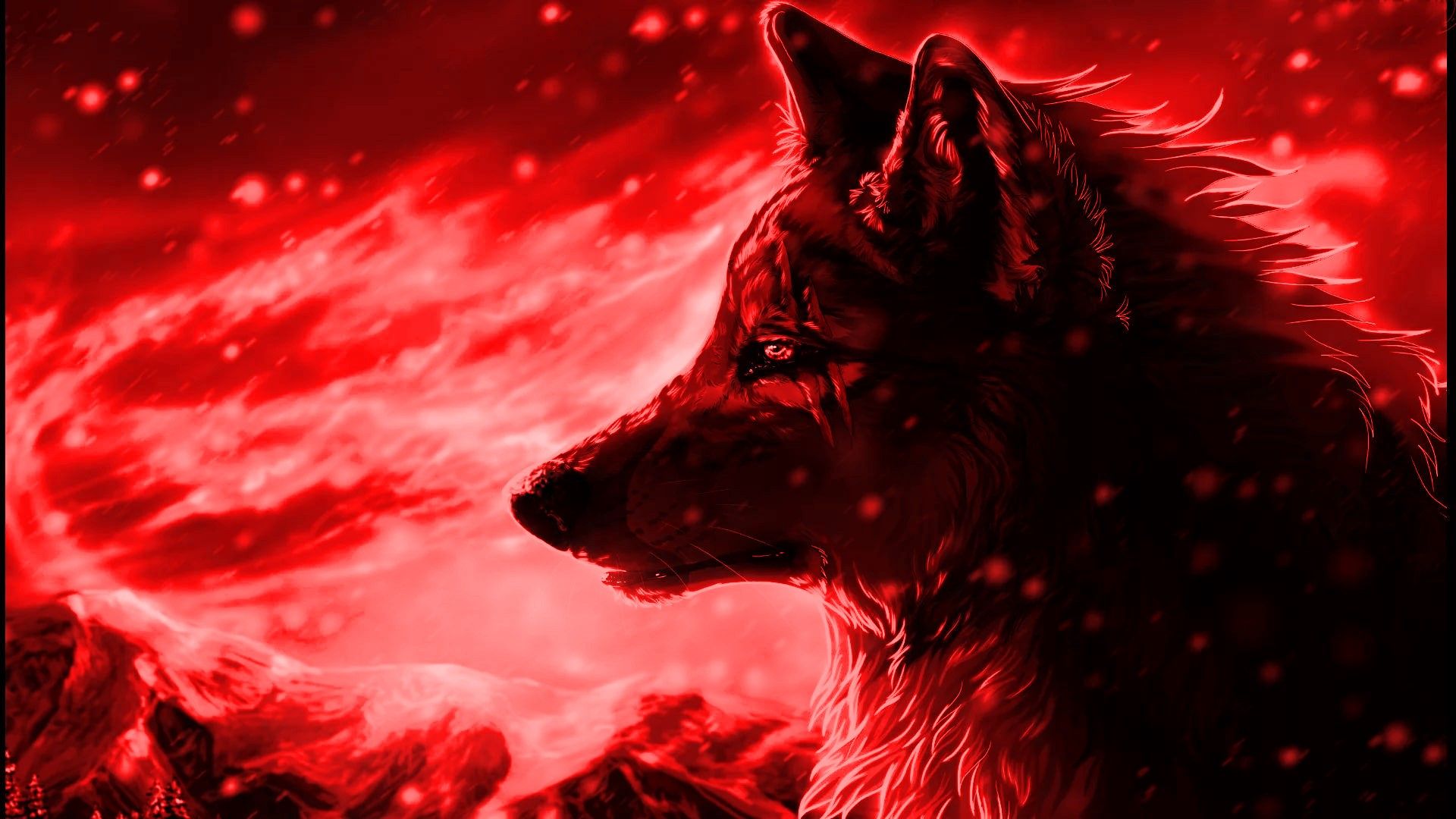 Red Wolf Anime Black and Red Wolf HD wallpaper  Pxfuel