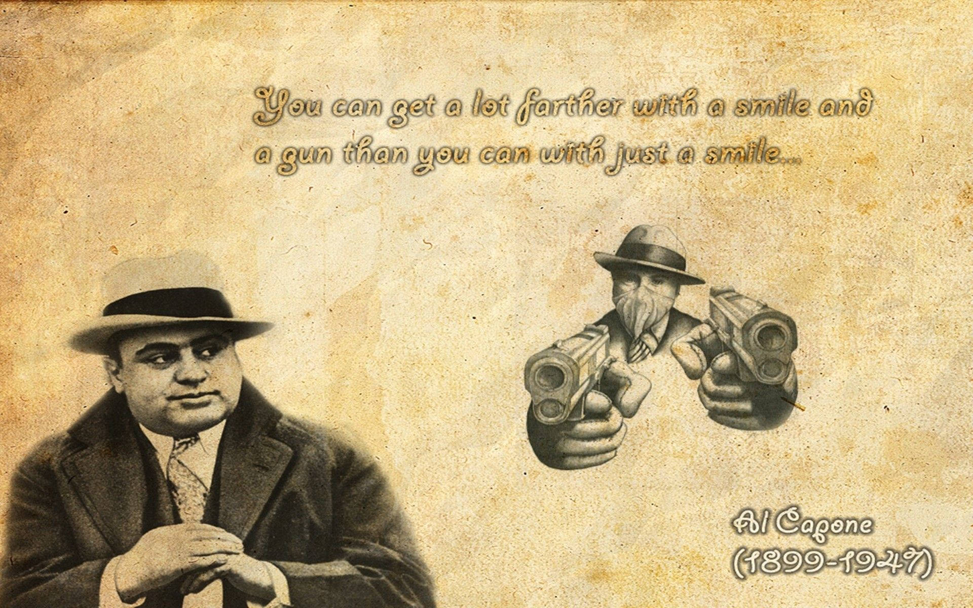 Download Al Capone Gangster Boss Quotes Wallpaper