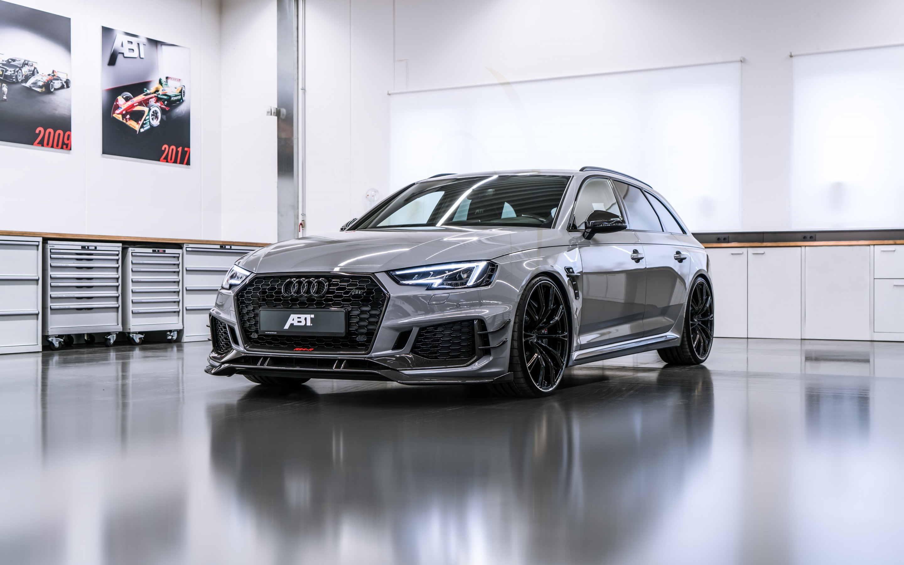 Download wallpaper Audi RS6, ABT, 2018, Black wheels, tuning RS6, sports station wagon, German cars, Audi for desktop with resolution 2880x1800. High Quality HD picture wallpaper